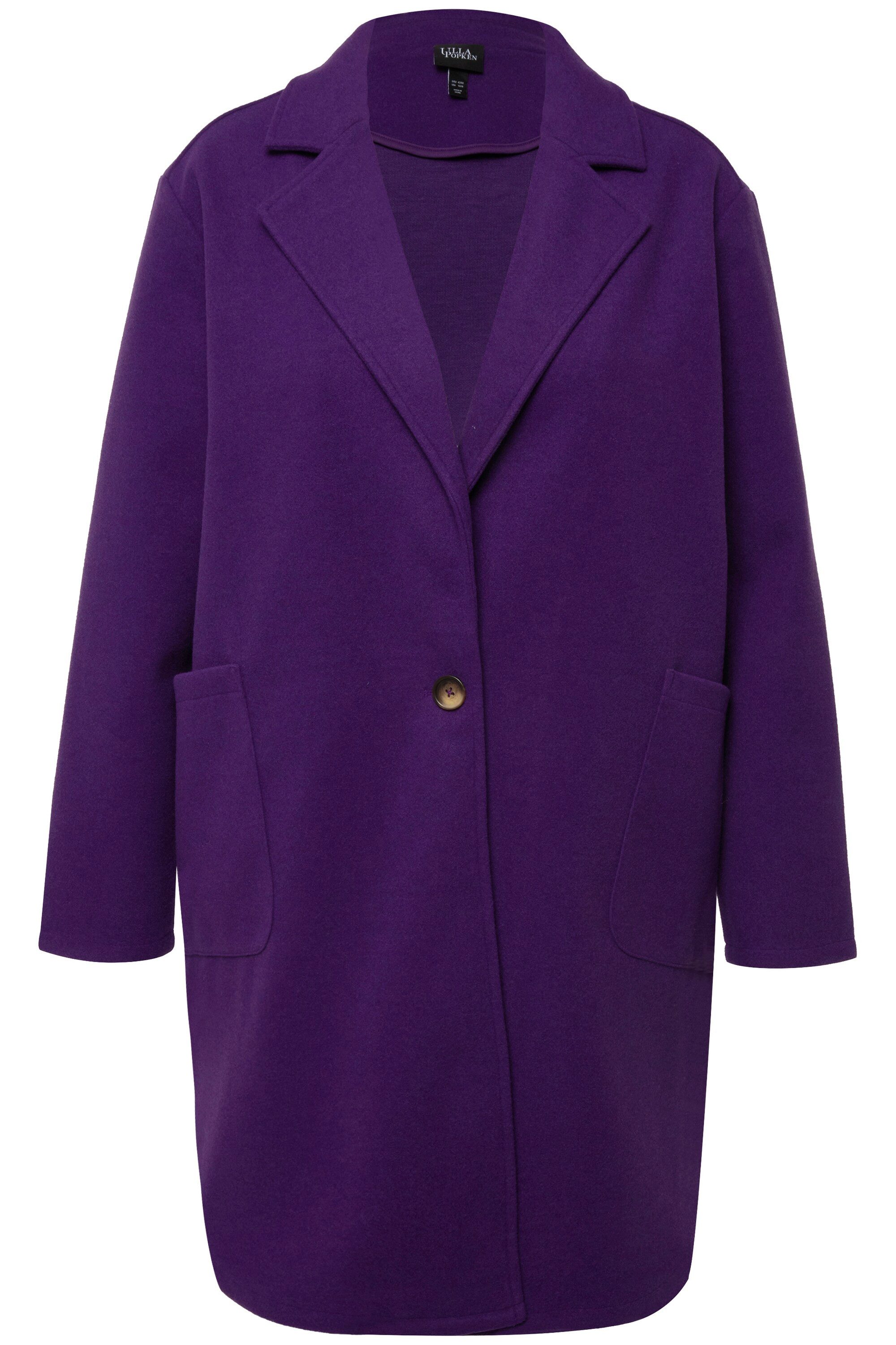 Ulla Popken Sweatjacke Sweatmantel Reverskragen Oversized günstig online kaufen