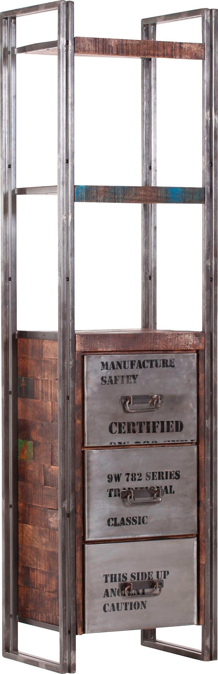 Gutmann Factory Regal Titan, moderne Kombination aus Metall und Massivholz