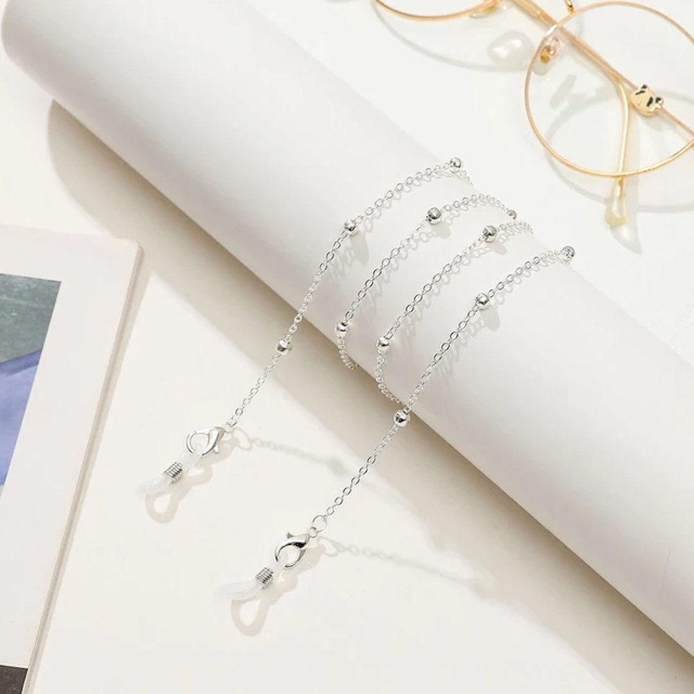 Ware aus aller Welt Brillenkette filigranes Design silberfarben inkl. Geschenkverpackung, auch als Maskenkette tragbar