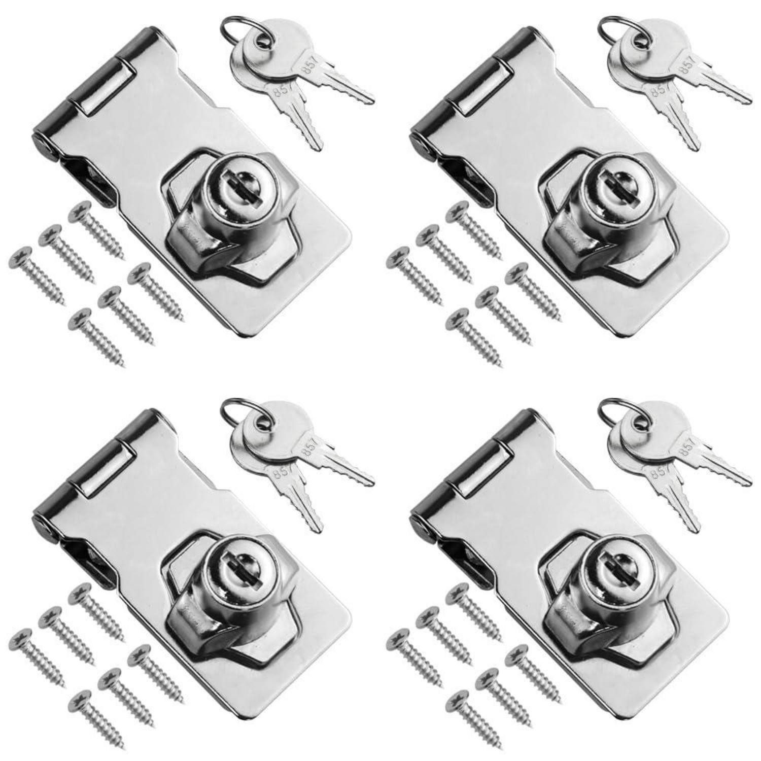 LuxusKollektion Vorhängeschloss Sicherheitsüberfalle 4er-Set mit Schlüssel 2.5 Zoll