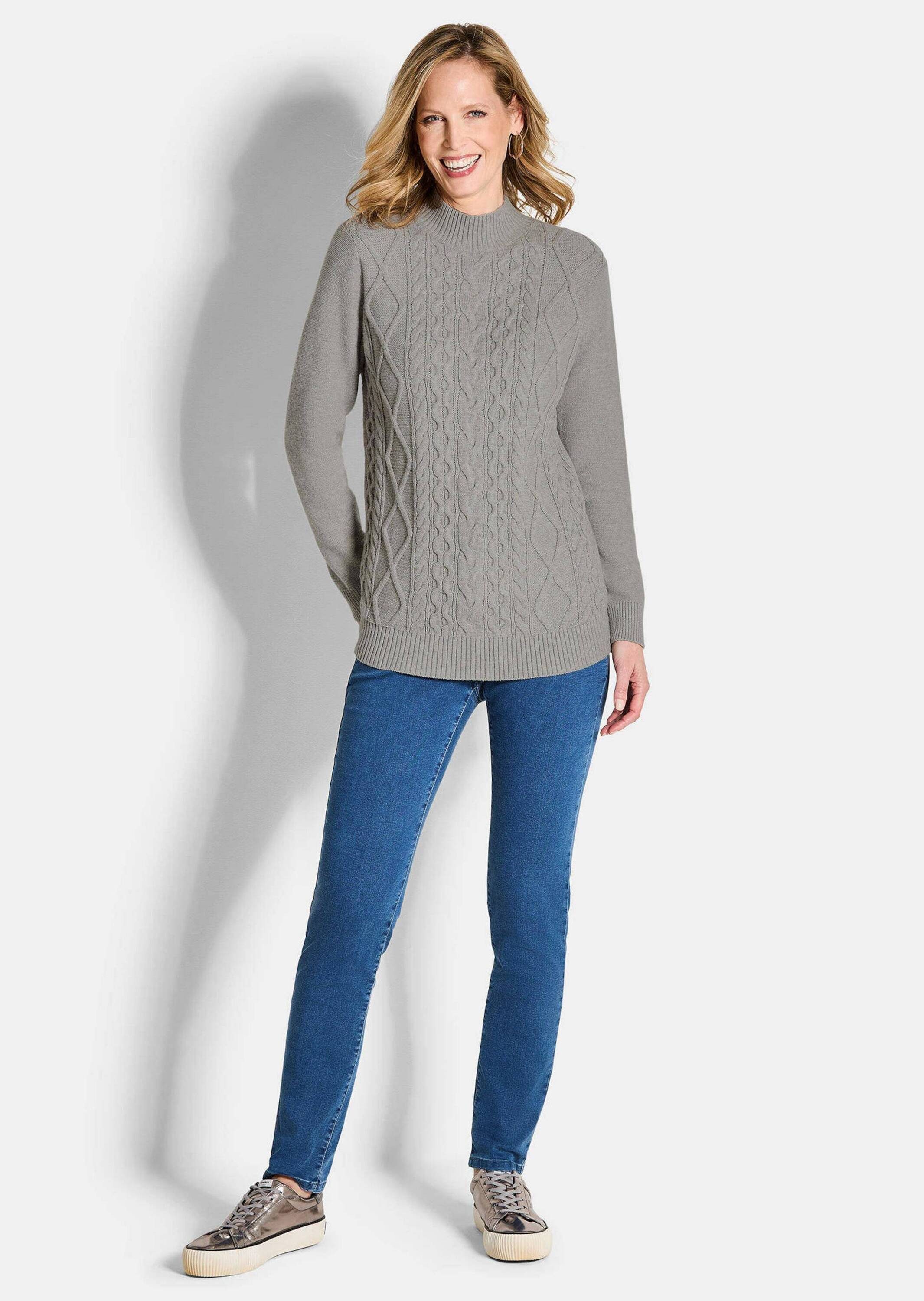 GOLDNER Strickpullover Kurzgröße: Strickpullover mit Zopfmuster günstig online kaufen