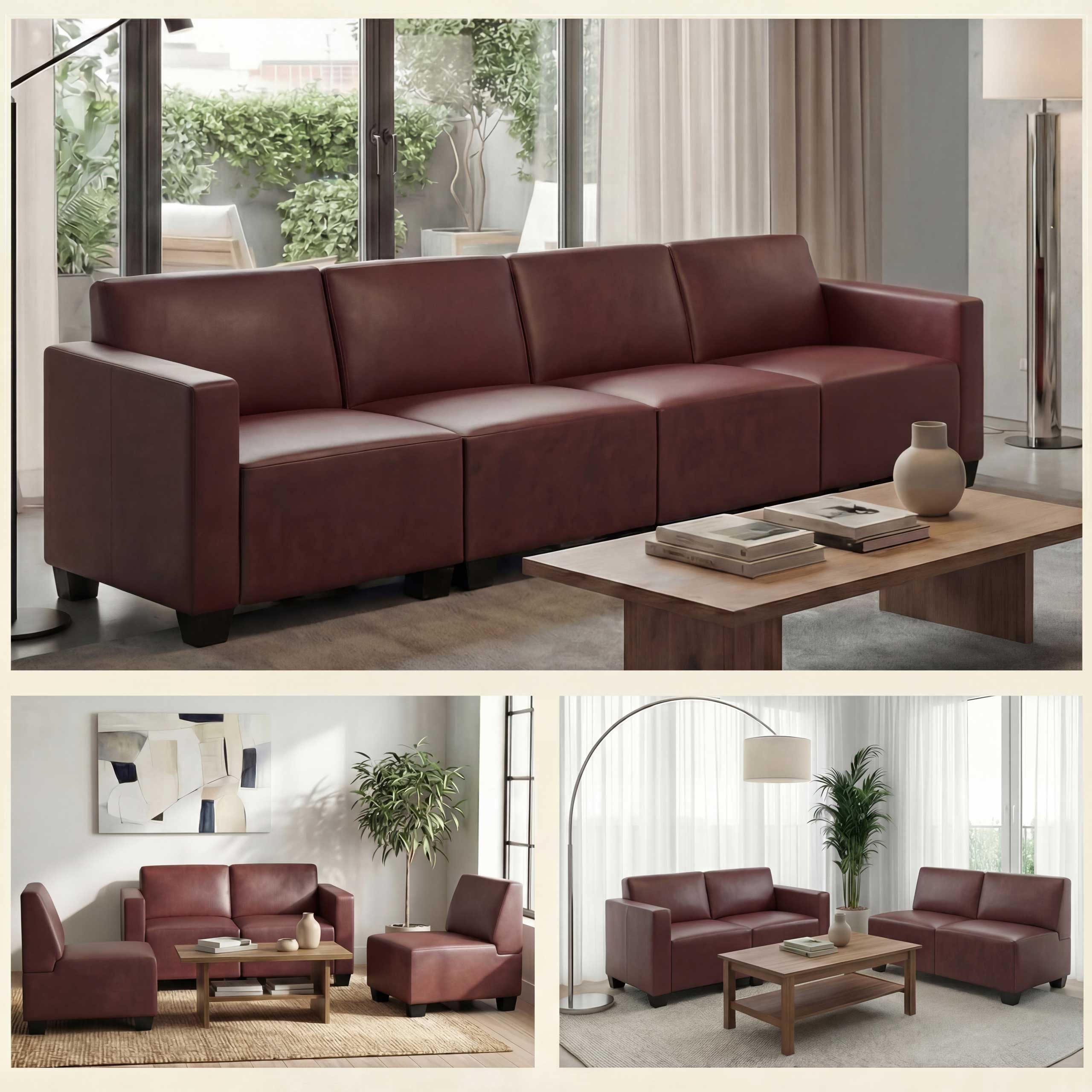 MCW 4-Sitzer Moncalieri-4S, Set, bequeme Polsterung, Erweiterbar mit weiteren Elementen der Lyon-Serie