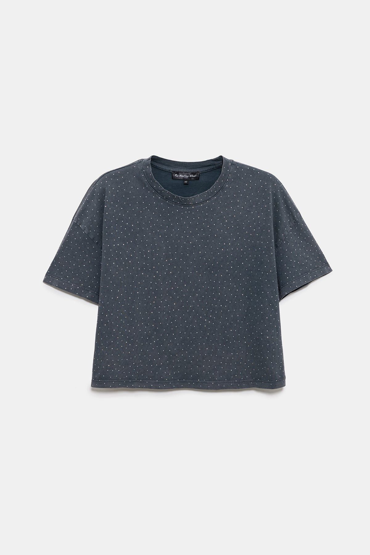 T-Shirt Crop-T-Shirt mit Steinverzierungen