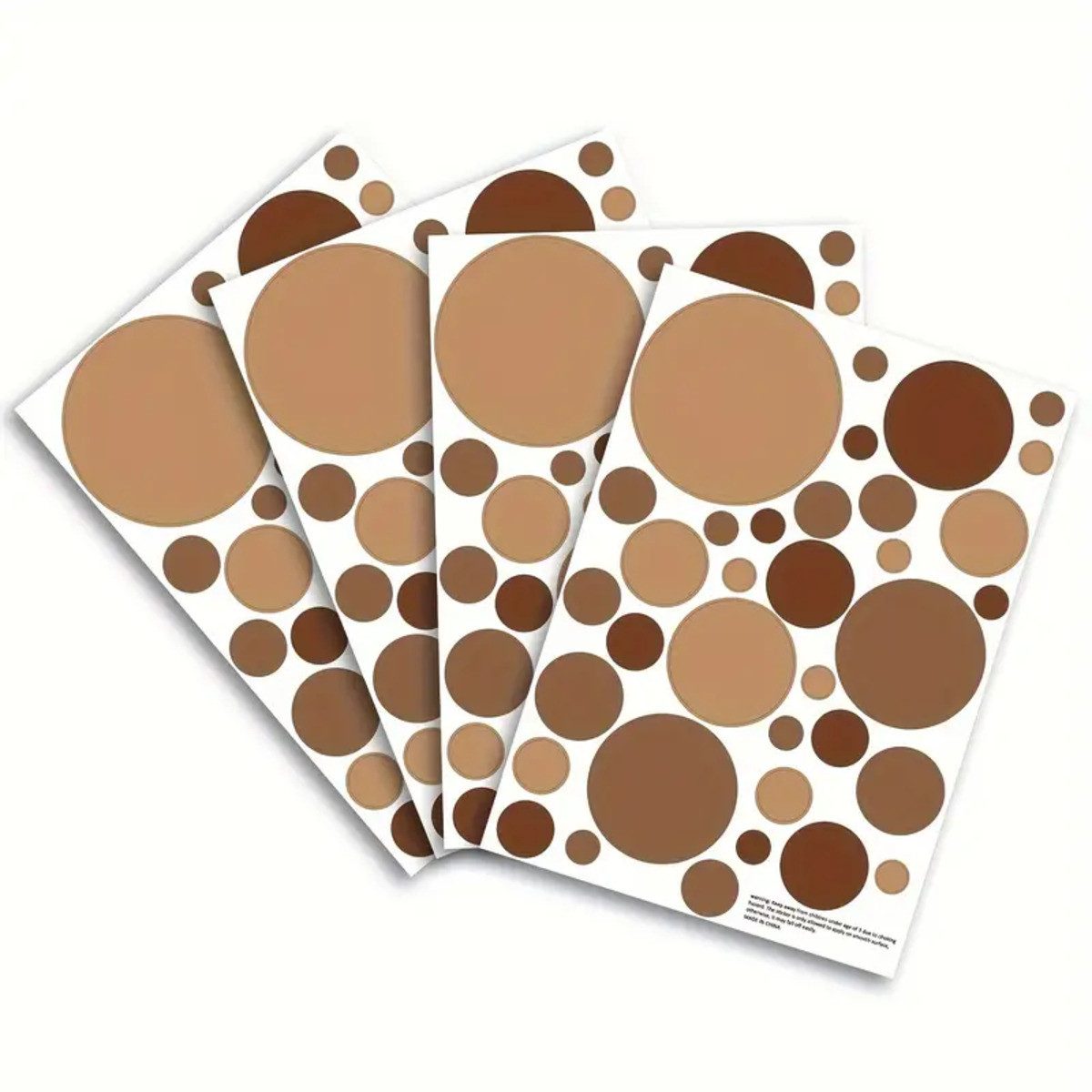 Montegoni Wandtattoo Boho Wandsticker Punkte Braun – 140 Polka Dot Wandtattoo (Wanddekor Set, Schlafzimmer, Wohnzimmer, Kinderzimmer), Selbstklebend, Abnehmbar, – Bild 4 von 5