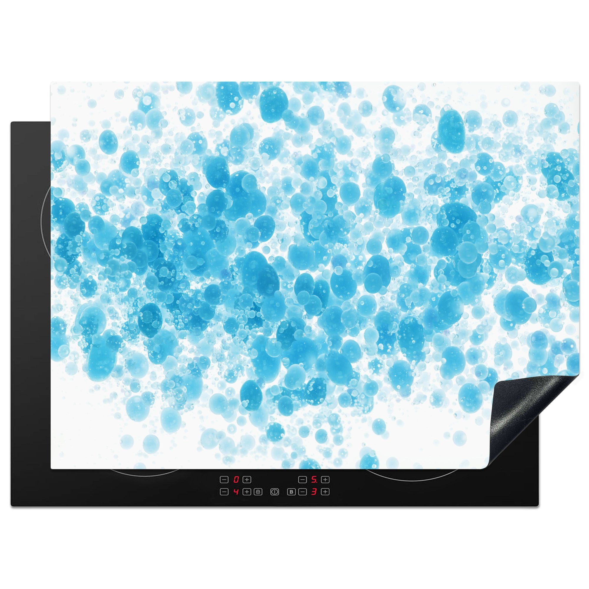MuchoWow Herdblende-/Abdeckplatte Blaues Öl im Wasser, Vinyl, (1 tlg), 70x52 cm, Mobile Arbeitsfläche nutzbar, Ceranfeldabdeckung