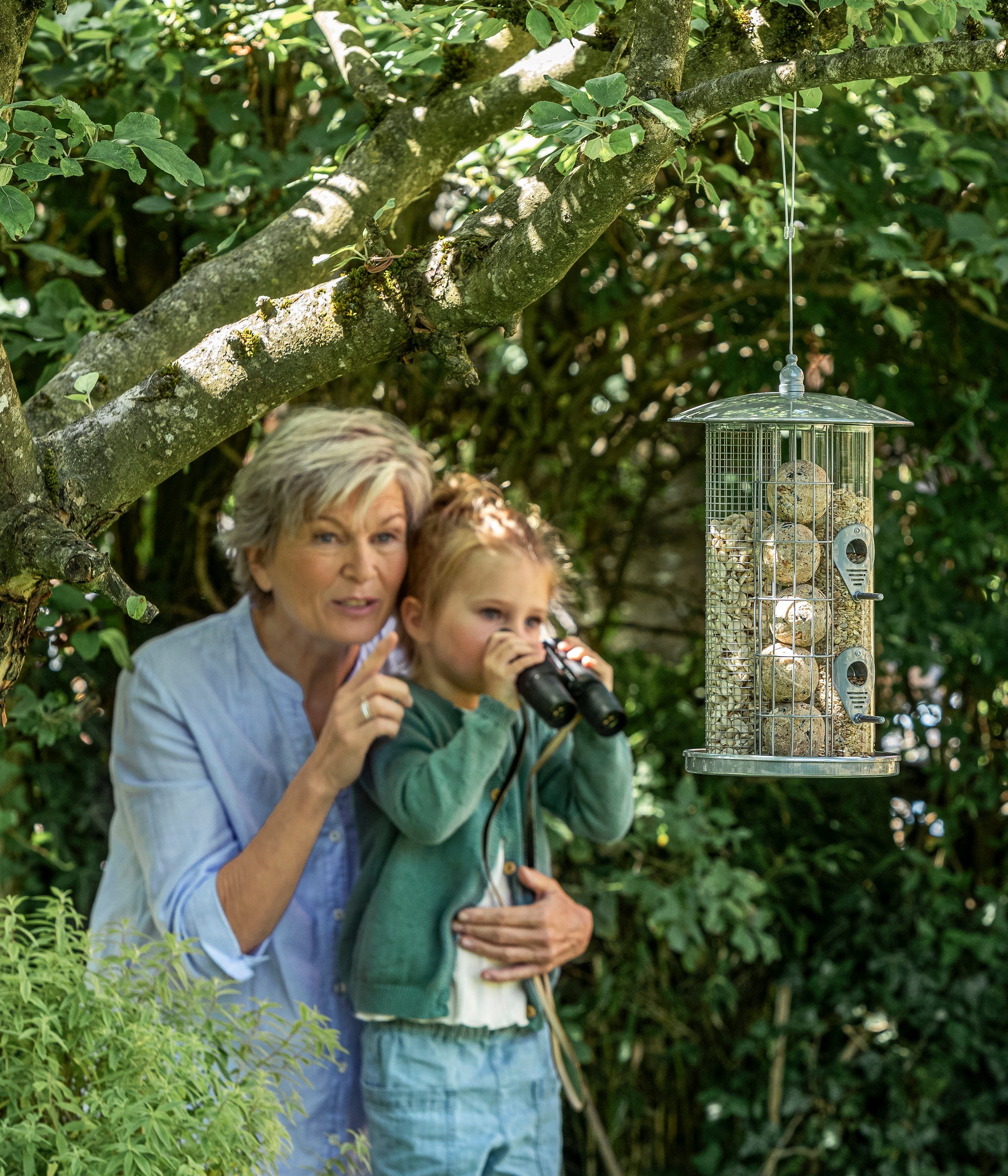 Dehner Vogelhaus Natura Wildvogel-Futterspender Triple, Ø 22 cm