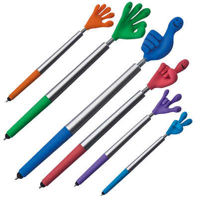 Livepac Office Kugelschreiber 6 Touchpen Kugelschreiber / "Smile Hand" / 6 verschiedene Farben