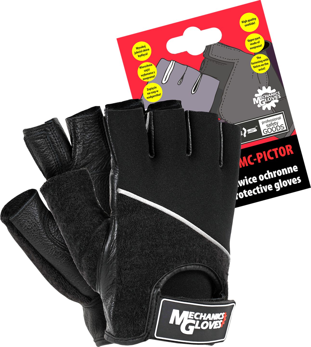 Leder-Arbeitshandschuhe Fingerlose Handschuhe Arbeitshandschuhe