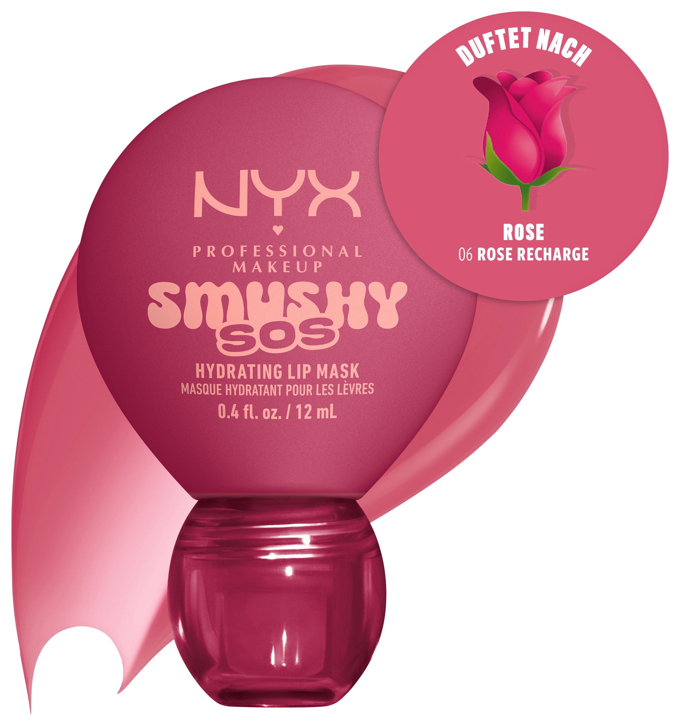 NYX PROFESSIONAL MAKEUP Lippenpflegemittel SMUSHY SOS GLOSSSY LIP BALM, pflege, getönte Farbe und professioneller Shine, alles in einem