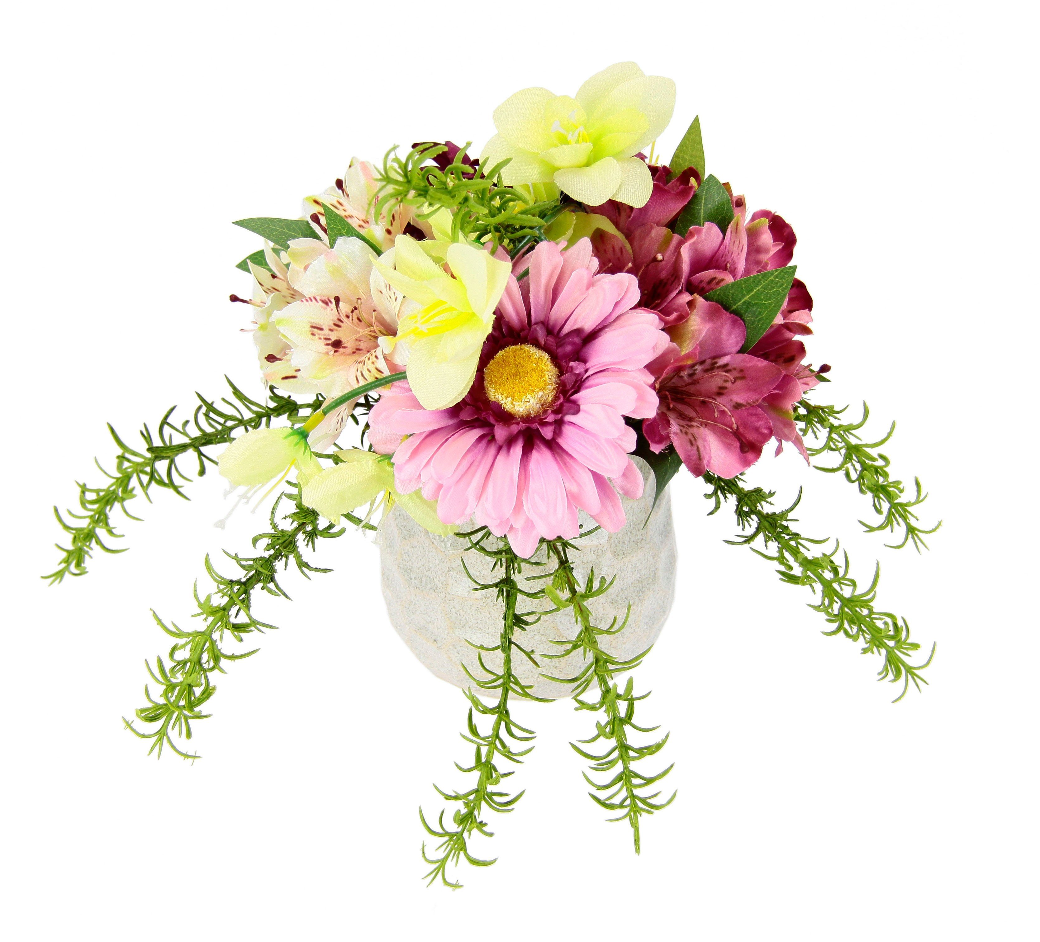 aus Blüten, Kunstblume Topf Keramik cm, Arrangement I.GE.A., 23 Höhe