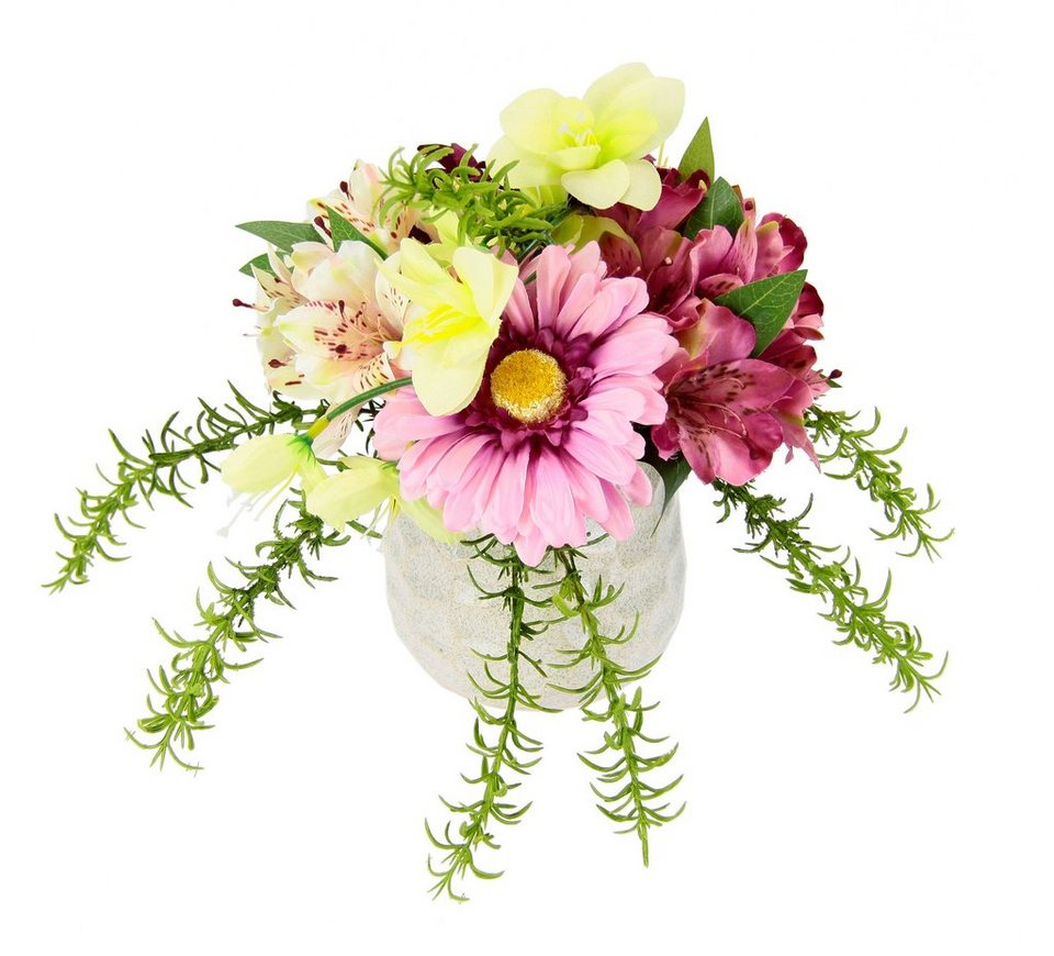 Kunstblume Arrangement Blüten, I.GE.A., Höhe 23 cm, Topf aus Keramik
