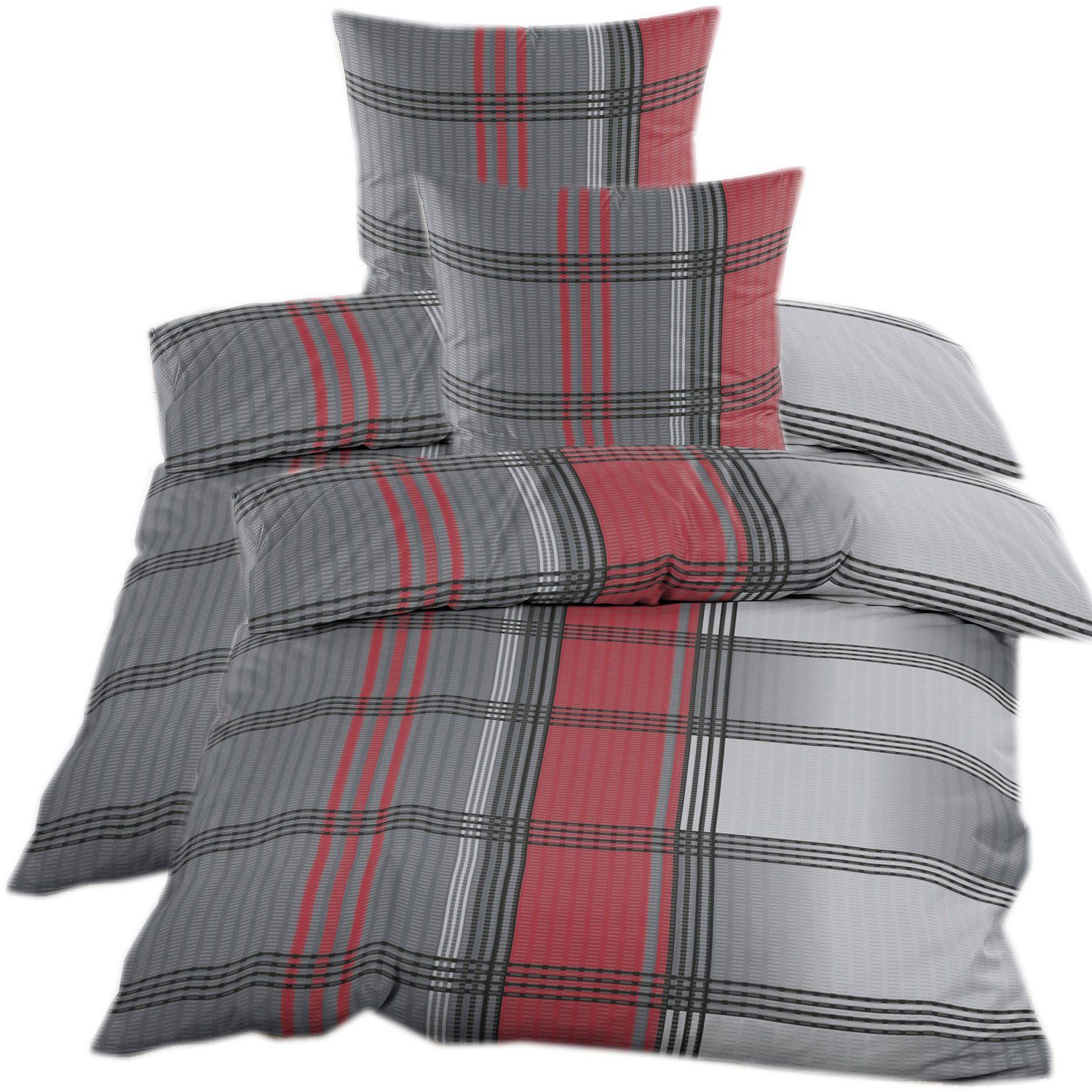 Casa Colori Bettwäsche Seersucker Bettwäsche Garnitur 135x200 Reißverschlus günstig online kaufen