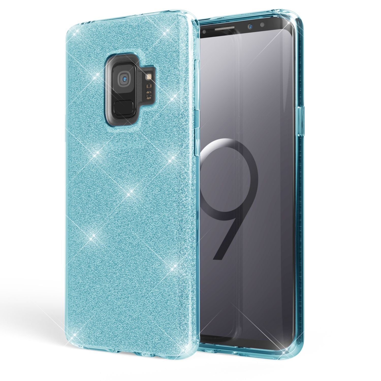 Nalia Smartphone-Hülle Samsung Galaxy S9, Glitzer Silikon Hülle / Verstärkte Innenseite / Glänzende Schutzhülle