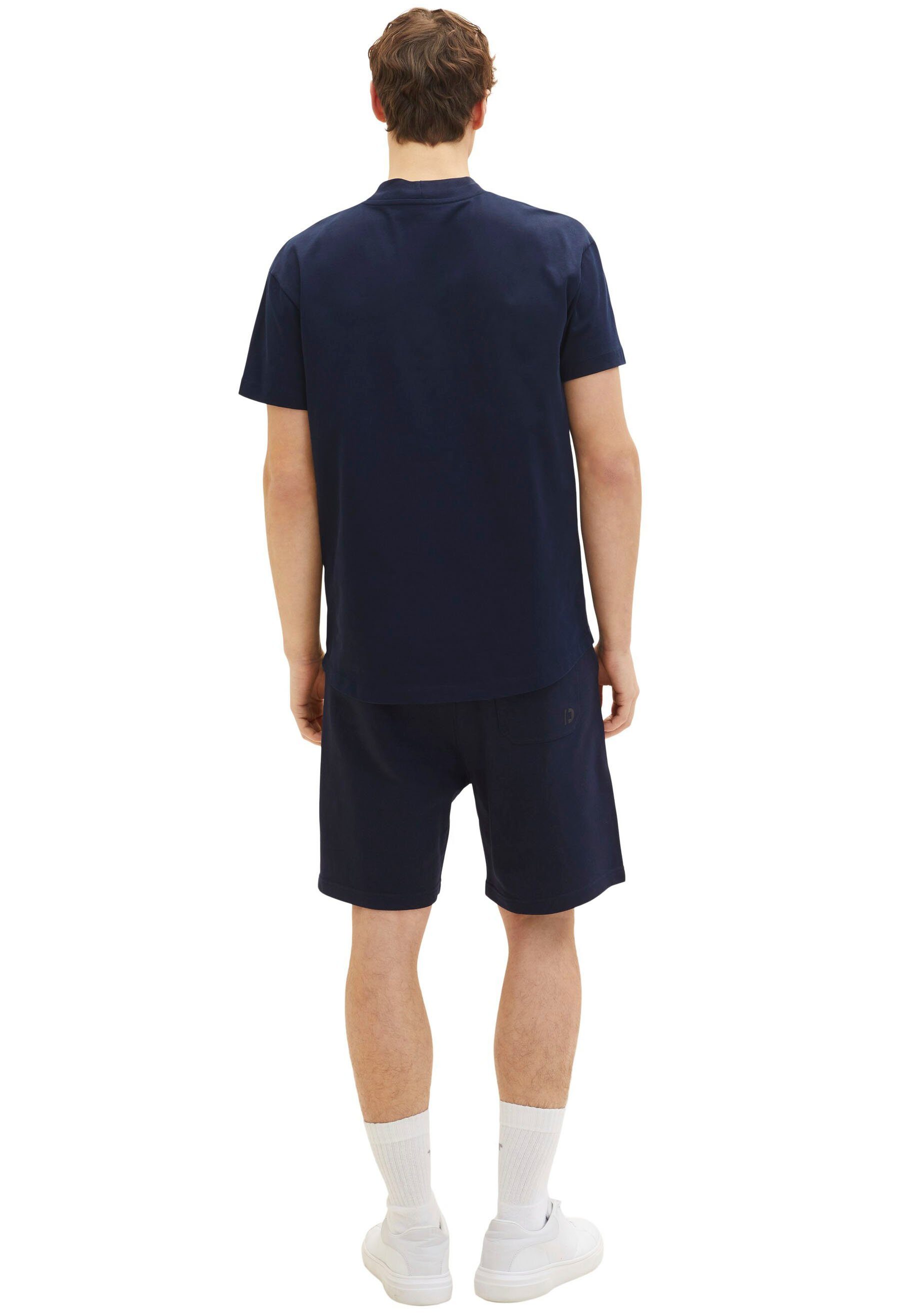 TOM TAILOR mit Sweatshorts dunkelblau dezentem Logodruck Denim