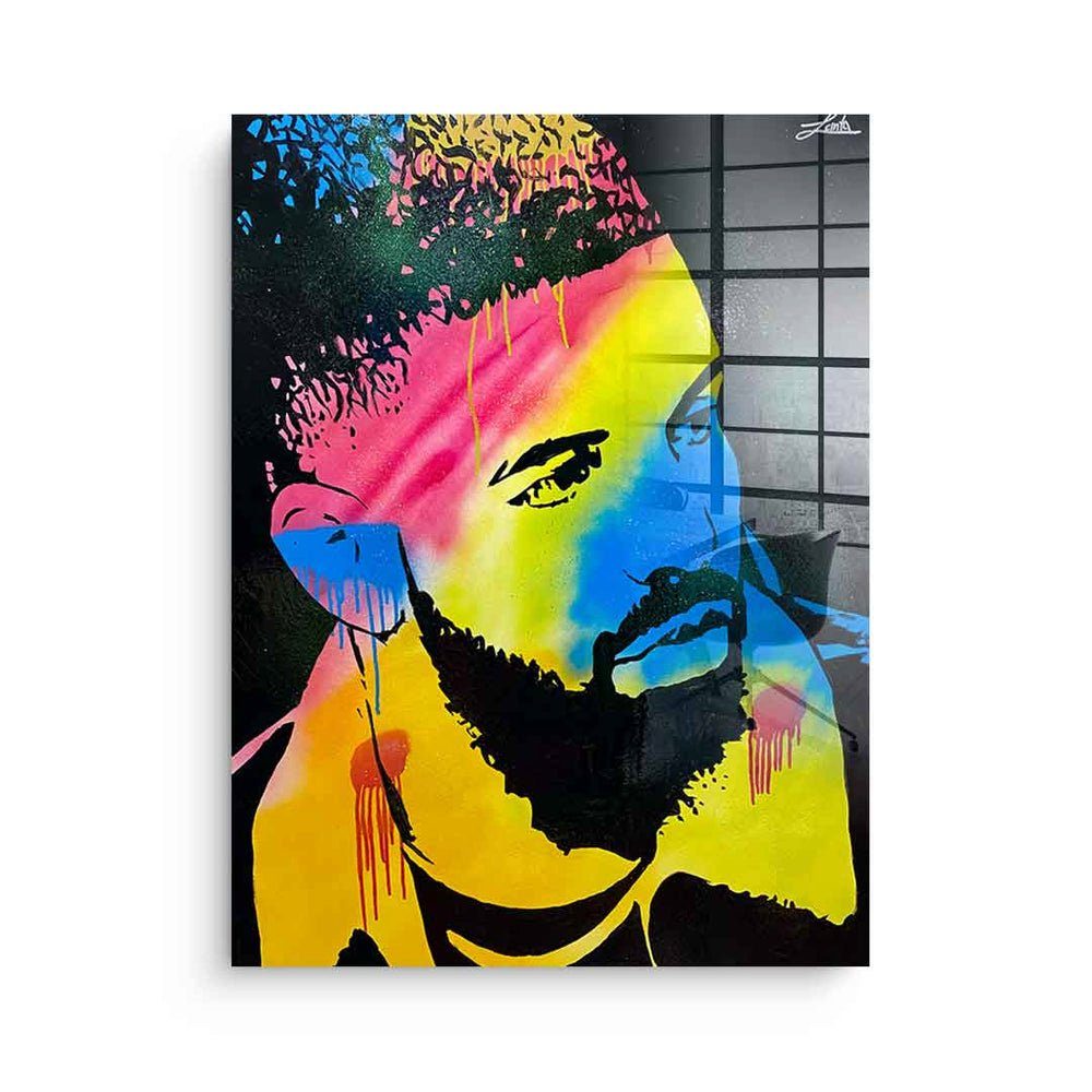 DOTCOMCANVAS® Acrylglasbild Drake - Acrylglas, Acrylglasbild Drake Rapper Rap R&B-Sänger Musik Pop Art Portrait
