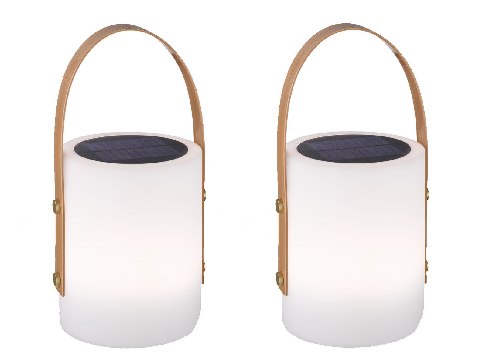 easy! BY FHL LED Außen-Tischleuchte, Farbwechsel, LED fest integriert, Warmweiß, RGB Farbwechsler, dimmbar, 2er SET Solarleuchten 34cm ohne Strom-Kabel mit Fernbedienung & USB