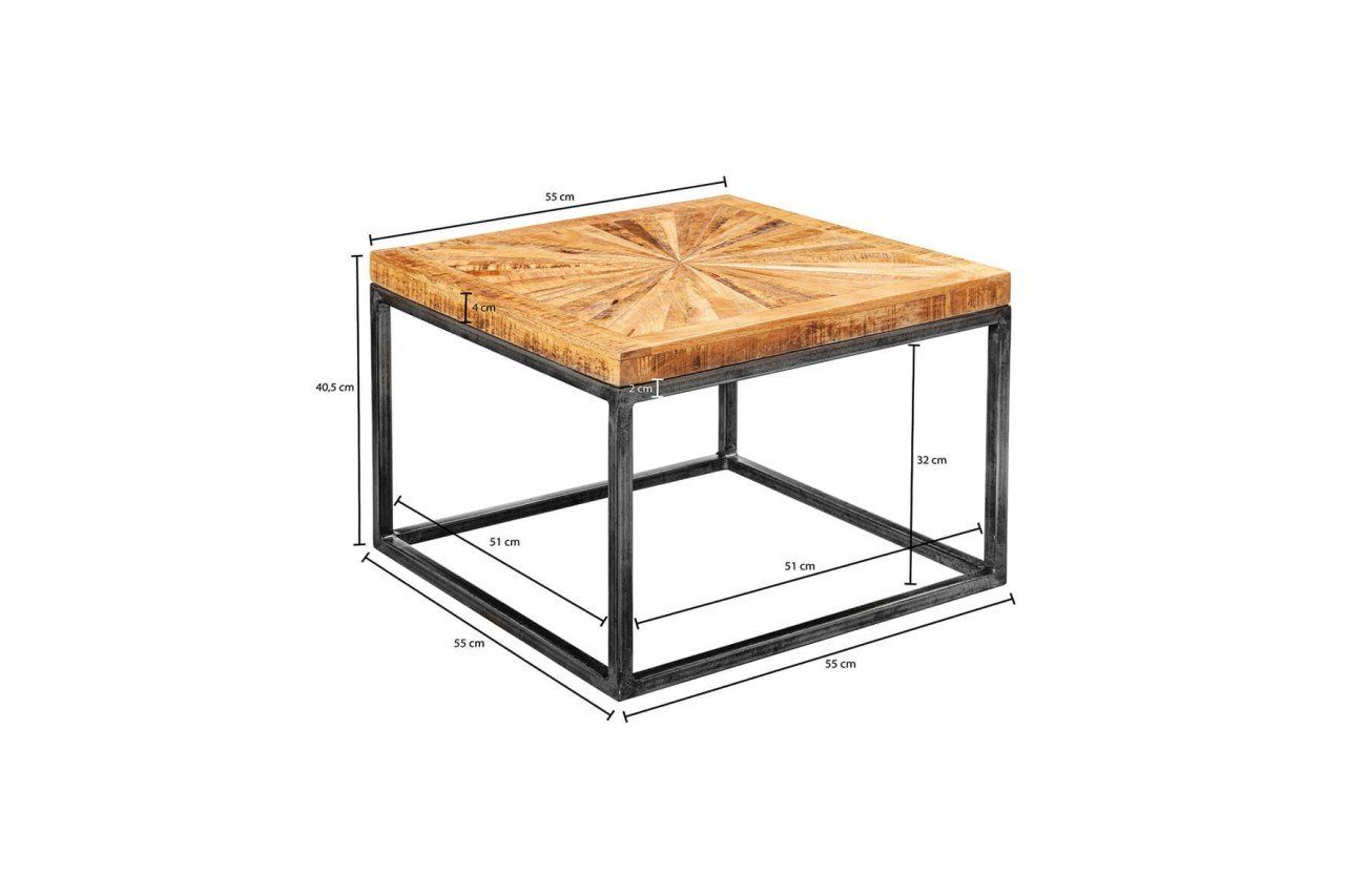 tinkaro Holztisch Beistelltisch Style Mangoholz Industrial SAYA Sofatisch