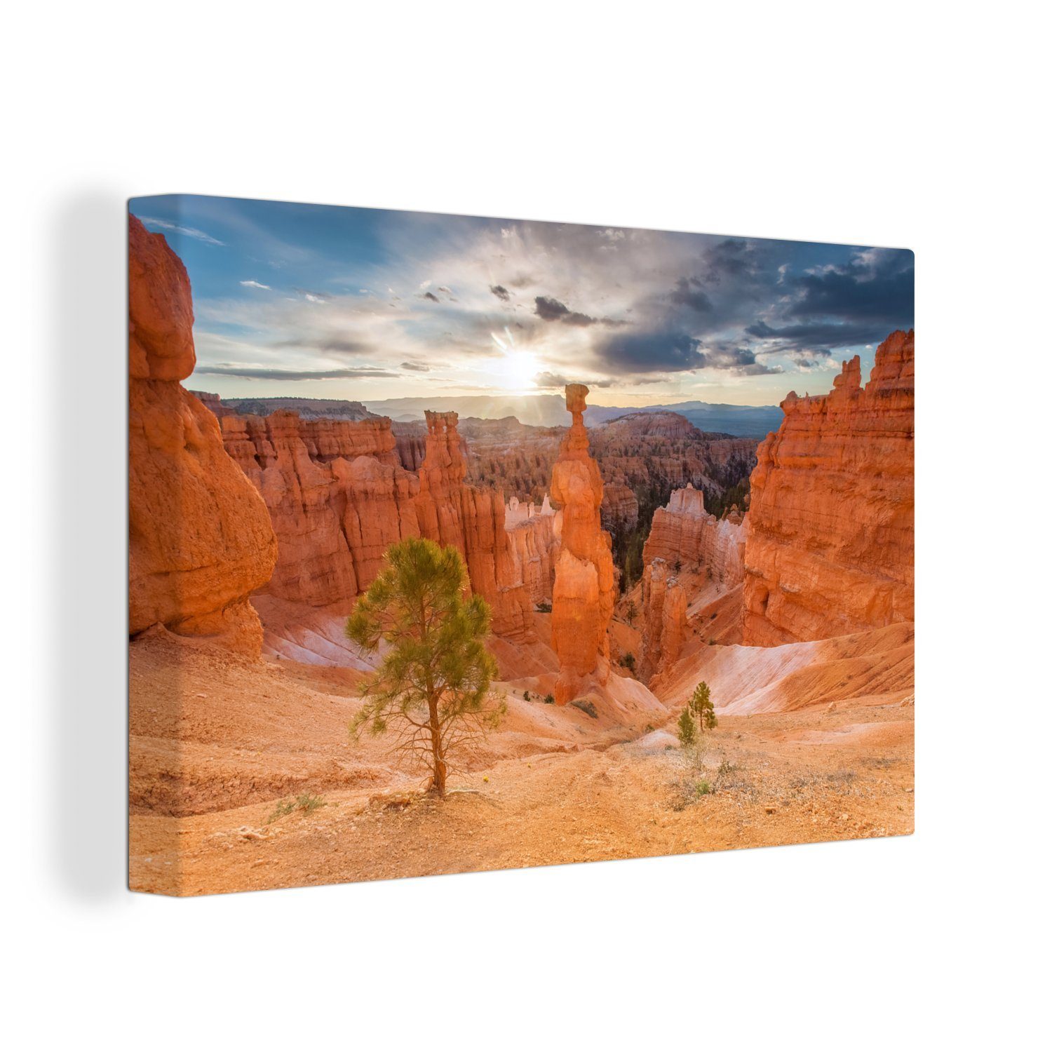 OneMillionCanvasses® Leinwandbild Natur im Bryce-Canyon-Nationalpark, (1 St), Wandbild Leinwandbilder, Aufhängefertig, Wanddeko, 30x20 cm