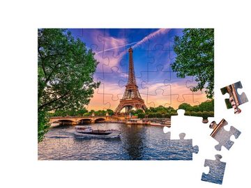 puzzleYOU Puzzle Eiffelturm und Fluss Seine in Paris, Frankreich, 48 Puzzleteile, puzzleYOU-Kollektionen Paris, Seine, Städte, Europa, 500 Teile