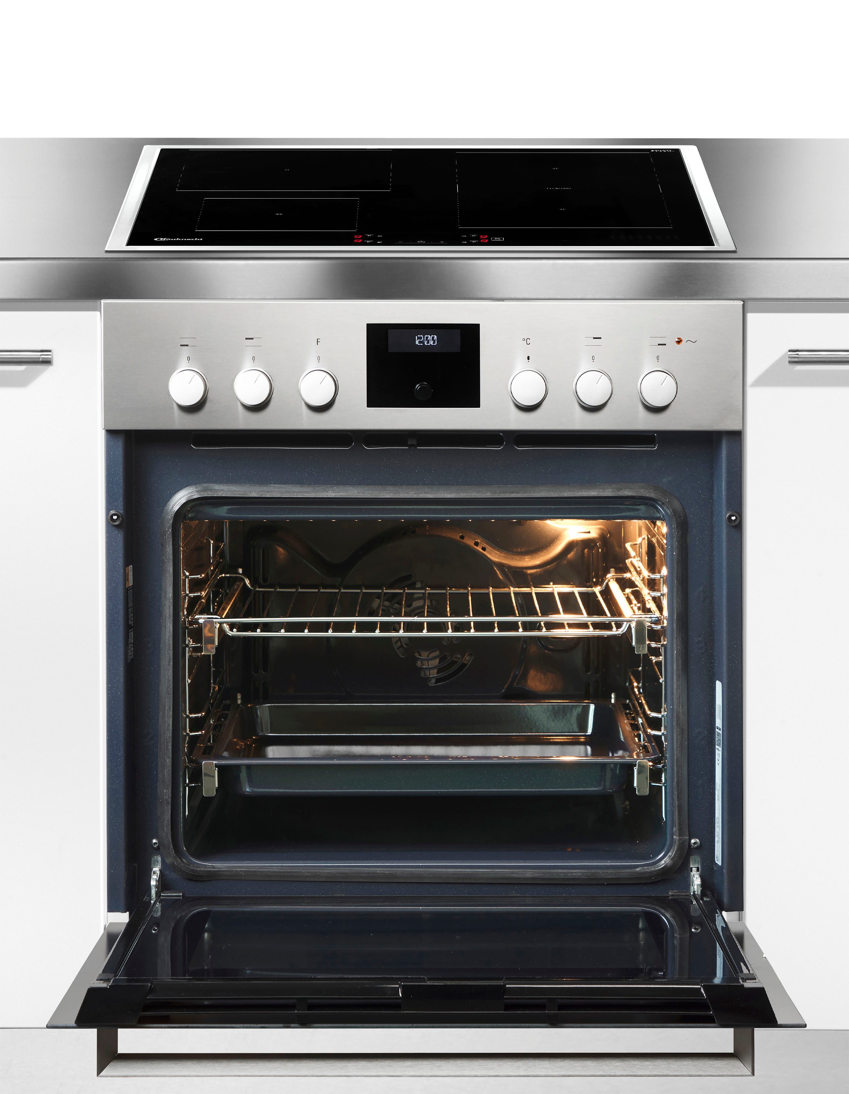 BAUKNECHT Flex-Induktions-Herd-Set HEKO BOLERO FLEXI, mit 2-fach-Teleskopauszug, Flexi Duo – kombinierbare Zonen für flexibles Kochen