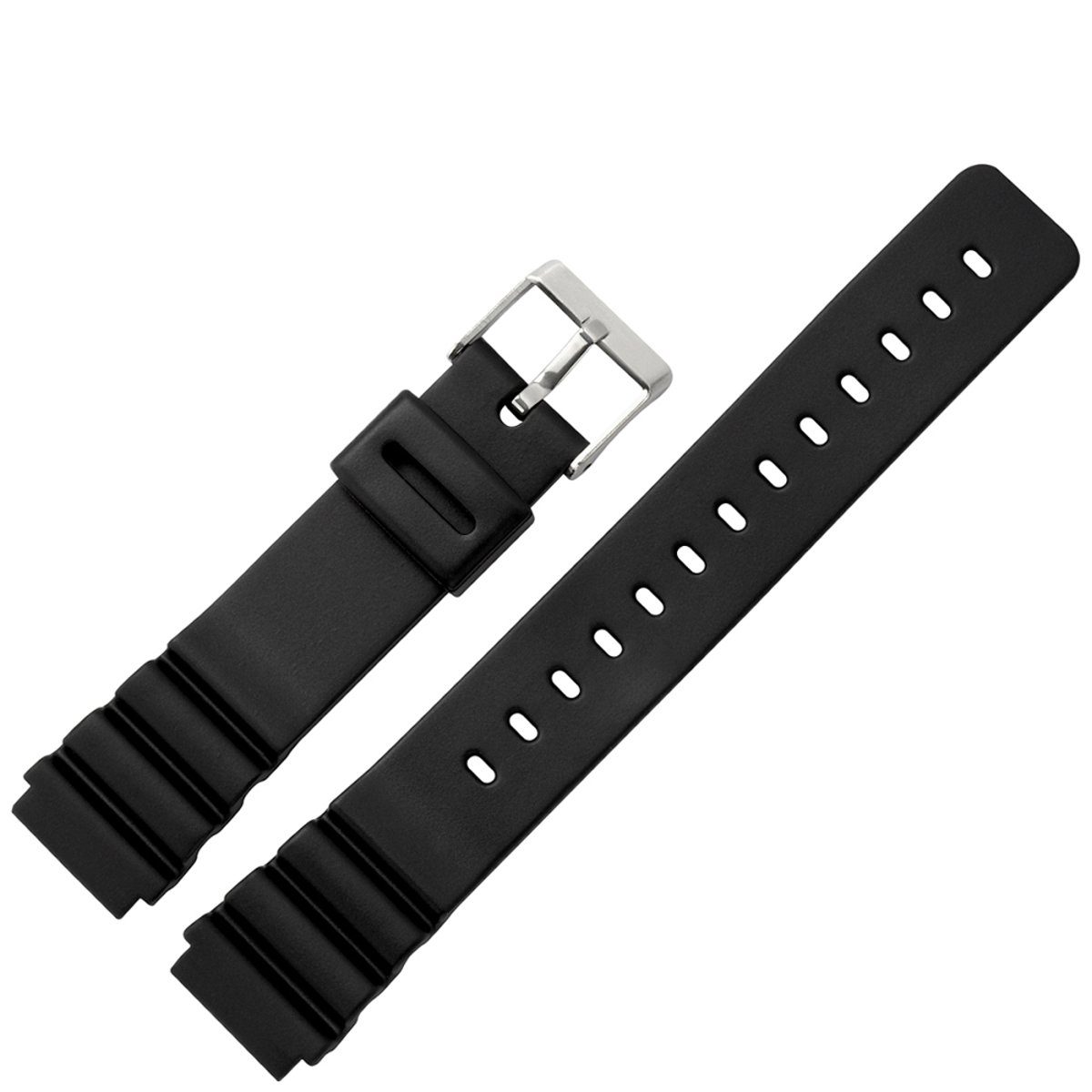 MARBURGER Uhrenarmband 19mm Kunststoff PVC Schwarz günstig online kaufen