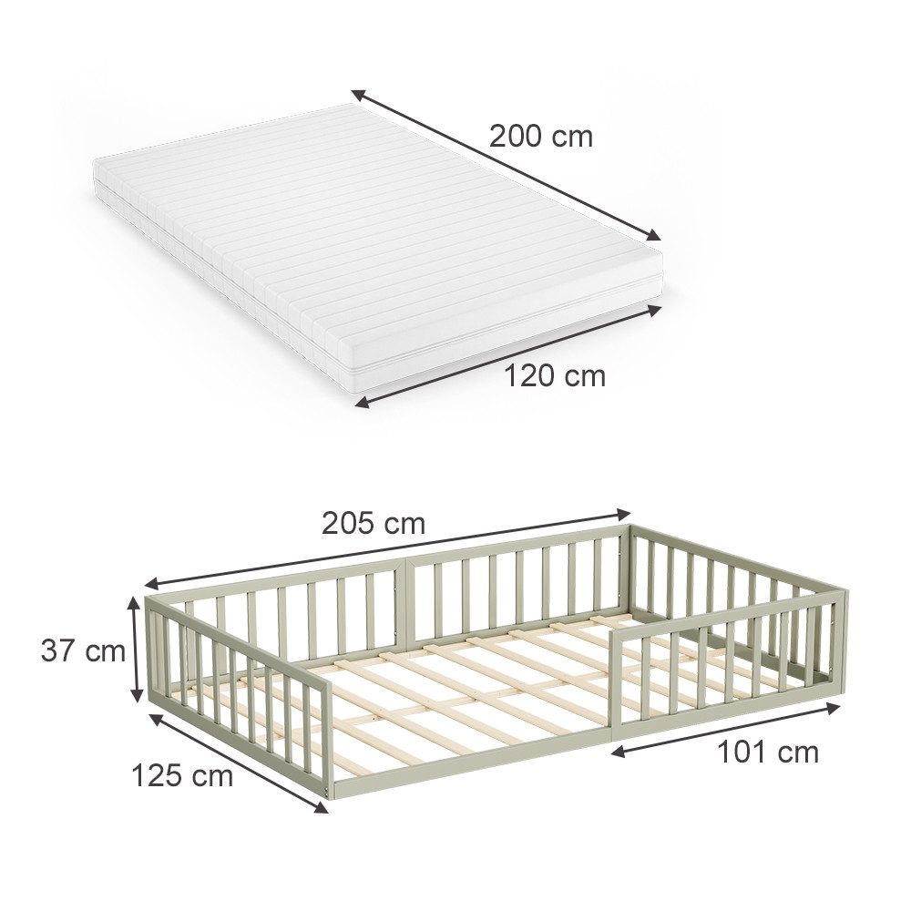 VitaliSpa® Kinderbett Minno, Greige, 120x200 mit günstig online kaufen