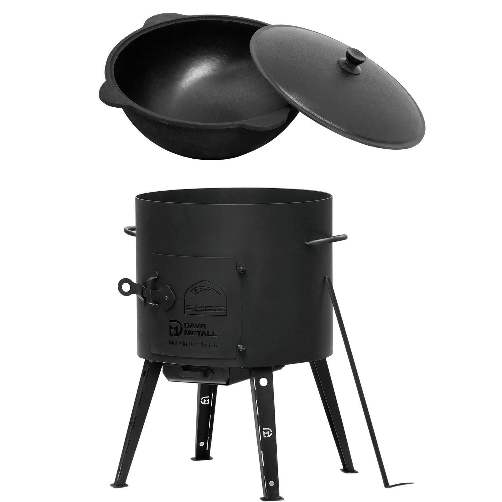 4BIG.fun Feuerstelle Ø44 2mm stahl Utschak Campingofen 16L Kazan Eben, (Uts günstig online kaufen