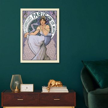 Posterlounge Acrylglasbild Alfons Mucha, Los Cigarrillos Paris Maquette, brunette, Malerei