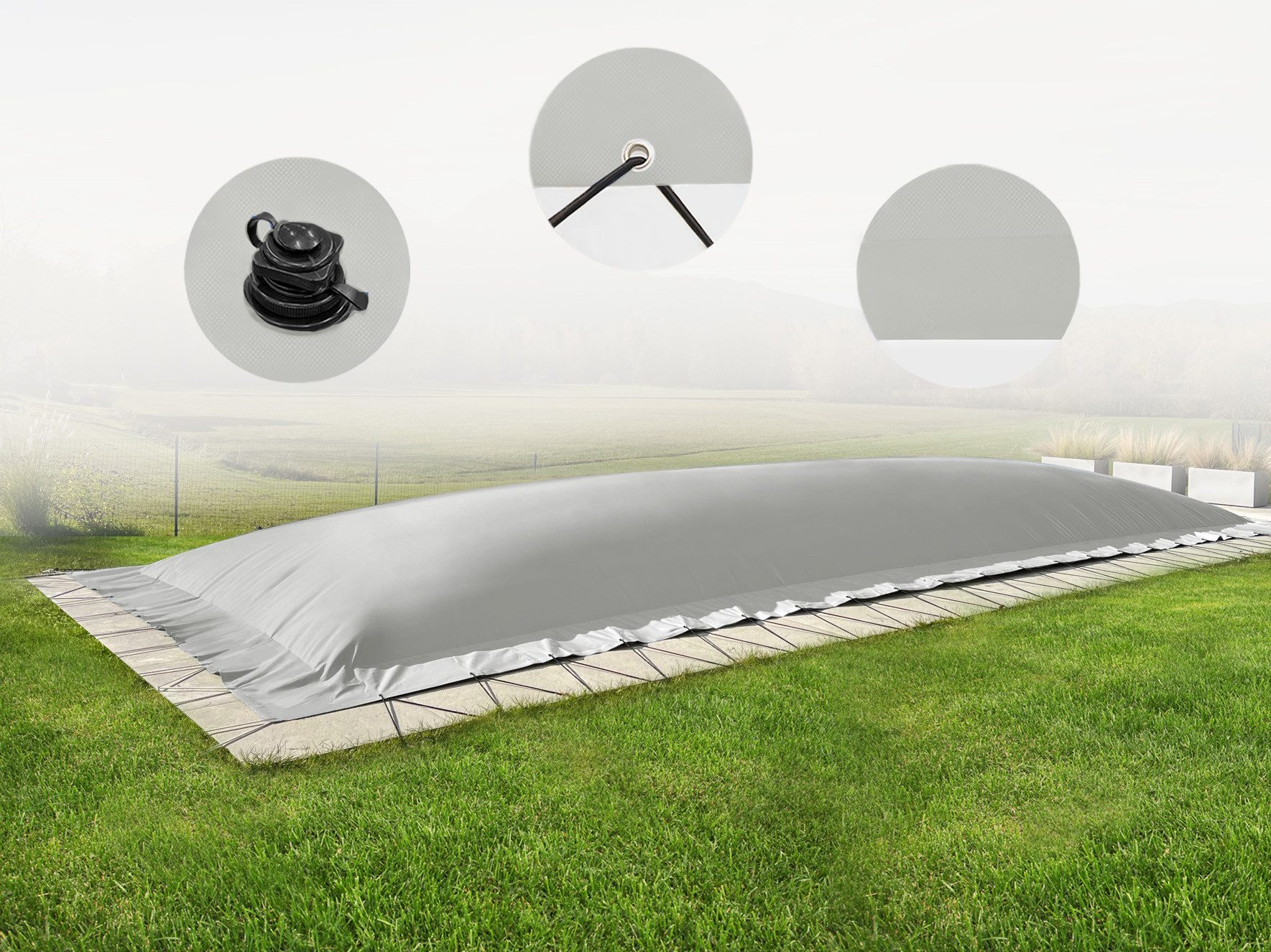 AirDeluxe Pool-Abdeckplane (Profi-Qualität) Rechteckige aufblasbare Poolpla günstig online kaufen