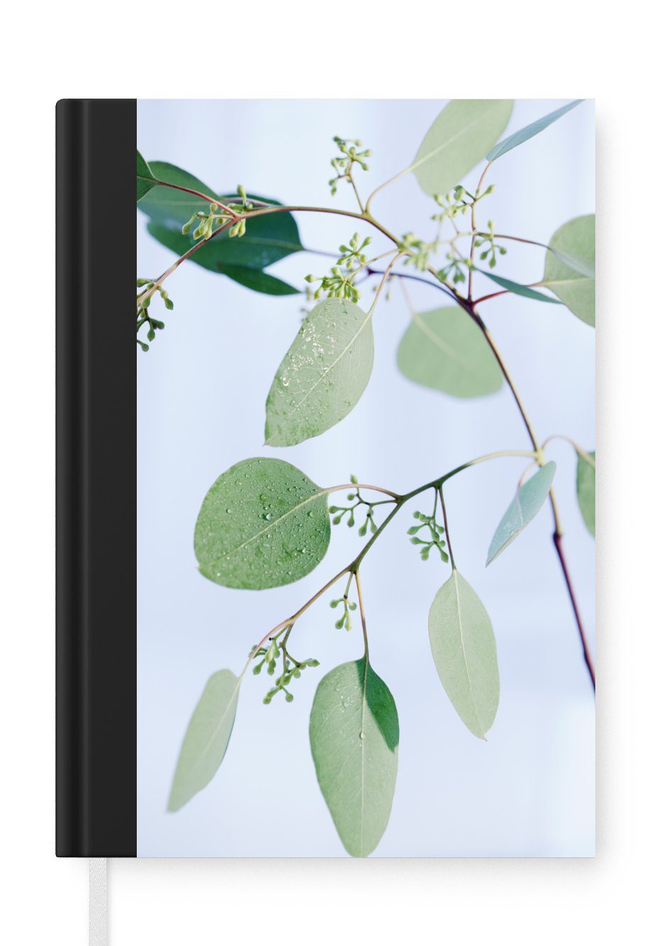MuchoWow Notizbuch Eukalyptuszweige mit Blättern, Journal, Merkzettel, Tagebuch, Notizheft, A5, 98 Seiten, Haushaltsbuch