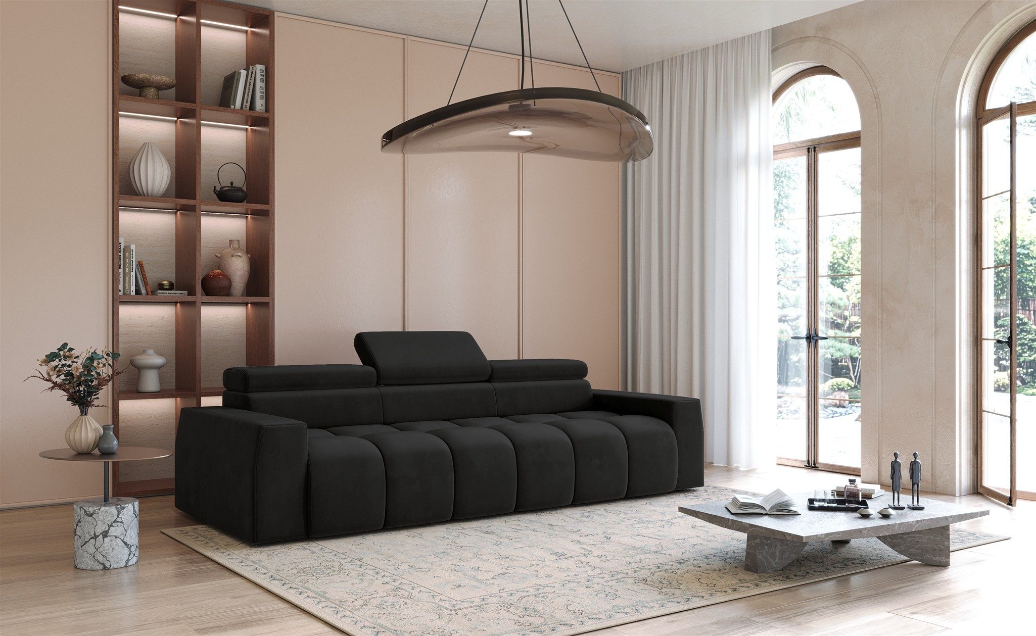 Fun Möbel Big-Sofa Couchgarnitur FUN NUBE Megasofa in Stoff Salvador, 1 Teile, Einstellbare Kopfstützen (x3)