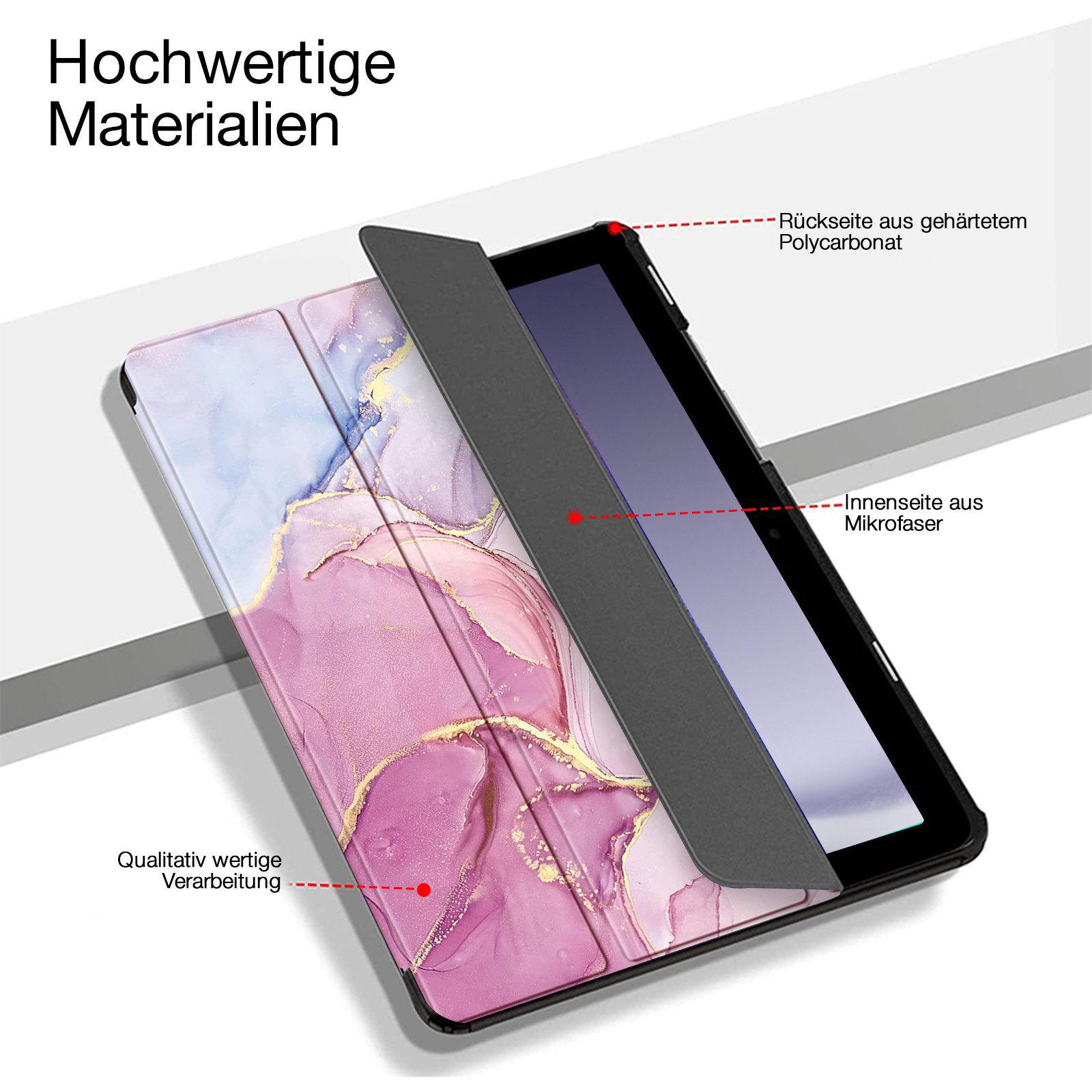 Tec-Expert Tablet-Hülle Tablet Cover Hülle für Samsung Galaxy Tab A11 8.7 2025 8.7 Zoll, 8.7", Schutzhülle Klapphülle Tasche Case – Bild 2 von 5