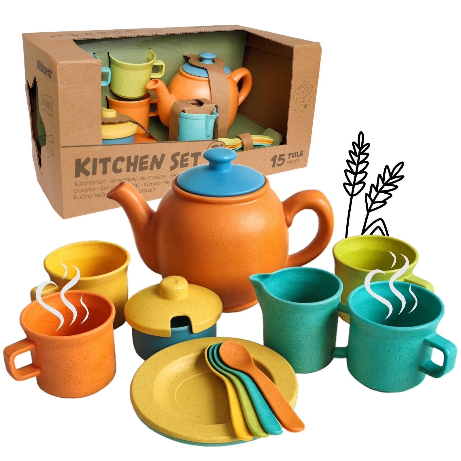 alldoro Spielgeschirr Kinderküchen Teeservice 15-teilig für Kinder ab 3 Jah günstig online kaufen