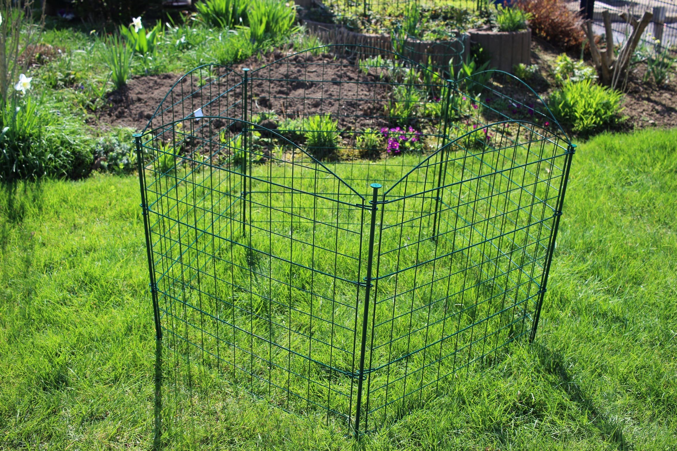 HC Garten & Freizeit Metallzaun Teichzaun Oberbogen Komplettset dunkelgrün günstig online kaufen