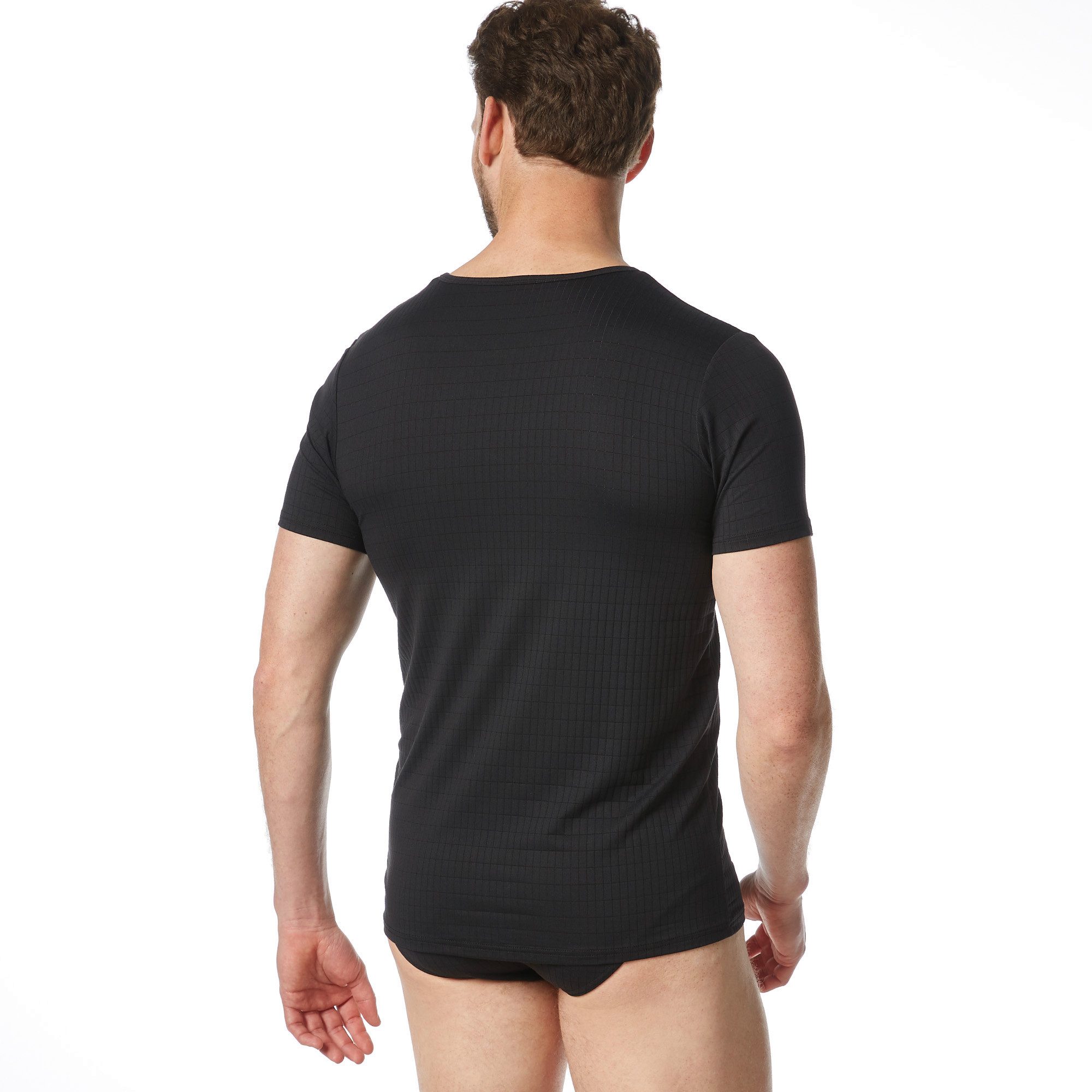 Bruno Banani Rundhalsshirt CHECK LINE 2.0 hüftbedeckend, elastisch