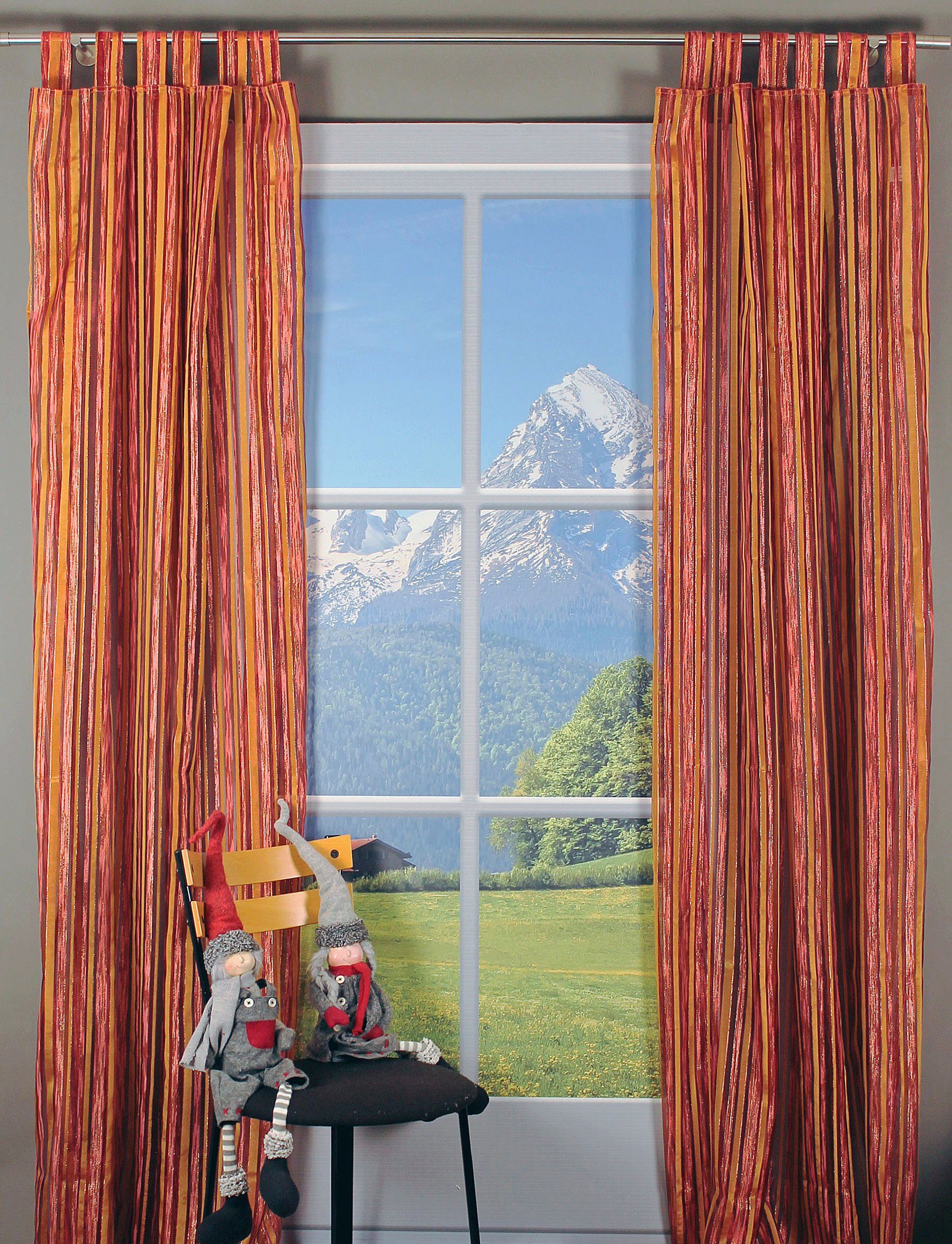 ART transparent, HOSSNER Schlaufenschal Design Gardine (1 zeitlosen Wallersee, - im HOME DECO, St), OF Schlaufen