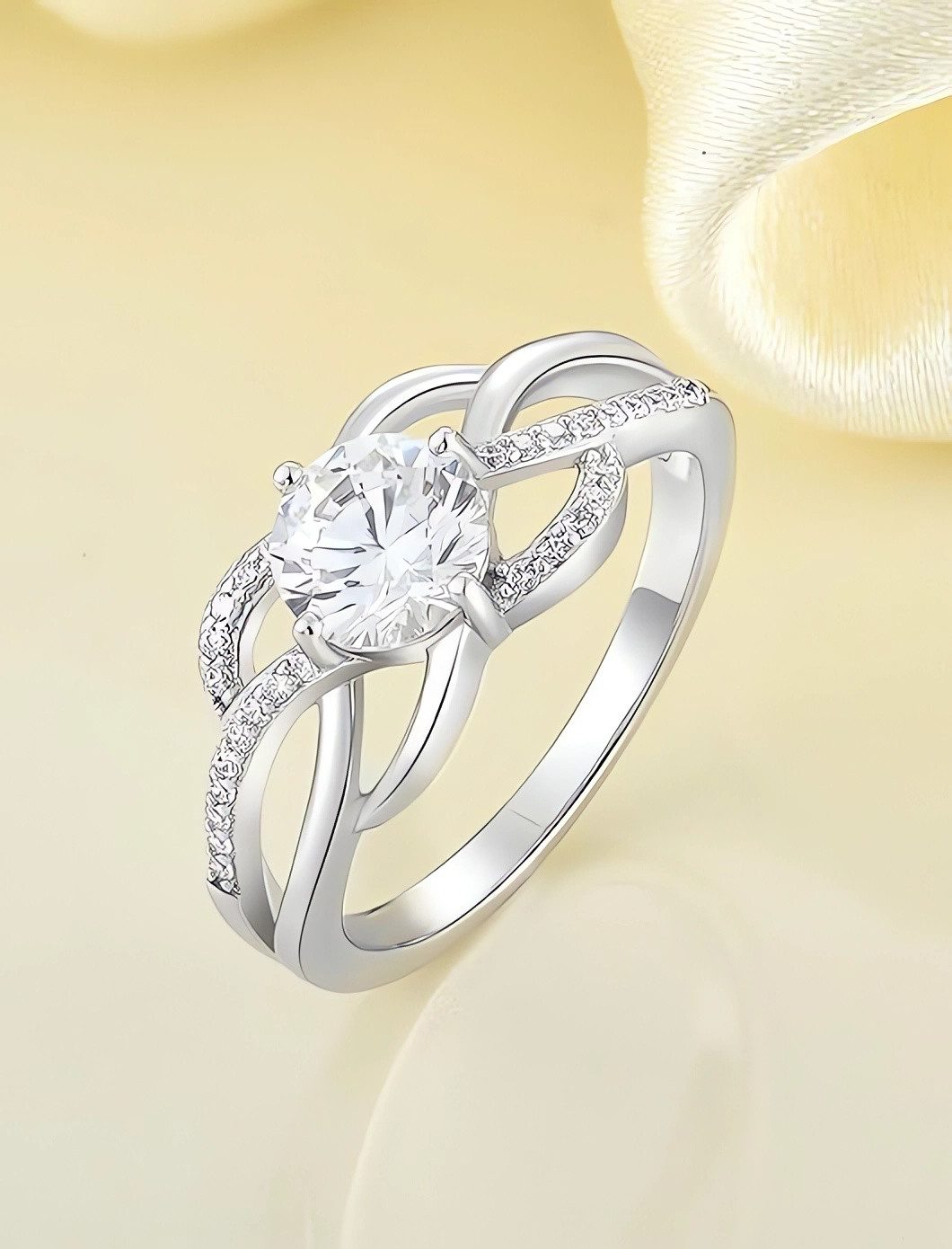Jumpeak Diamantring Labordiamant,Eheringe Weißgold,Promise Ring,Geschenk Freundin,Diamant, 1 ct,Runder Diamant,E,VVS2,3EX,Gold Schmuck,14K,Valentinstag Geschenk