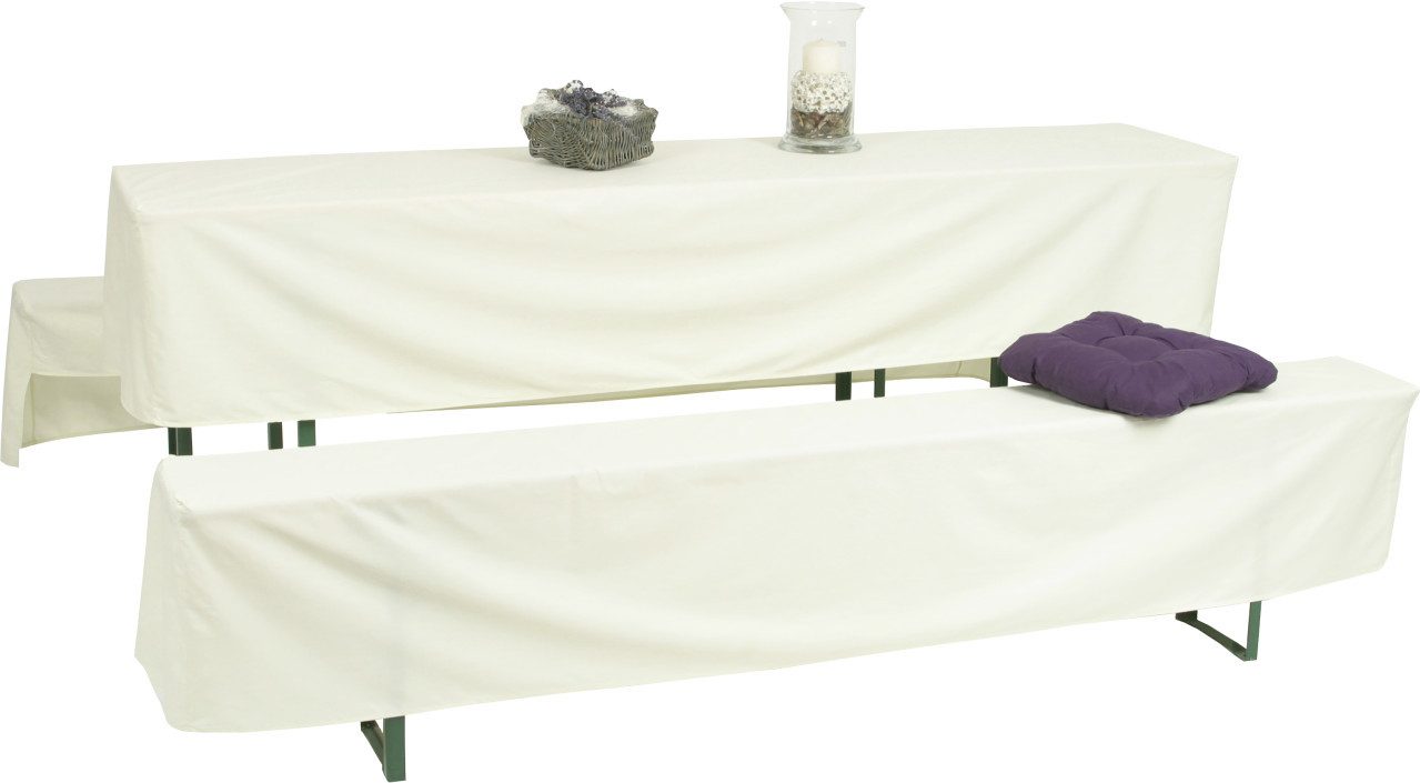 GO-DE Bankauflage GO-DE Bierzeltgarnitur-Hussen weiß 220 x 70 x 42, OEKO-TEX® Standard 100 Zertifikatsnummer