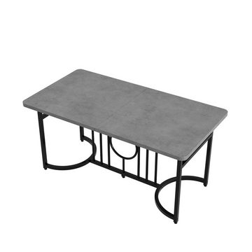 WISHDOR Esstisch Esszimmertisch Schreibtisch, Design-Esstisch, einfach zu installieren, schwarze Metallbeine