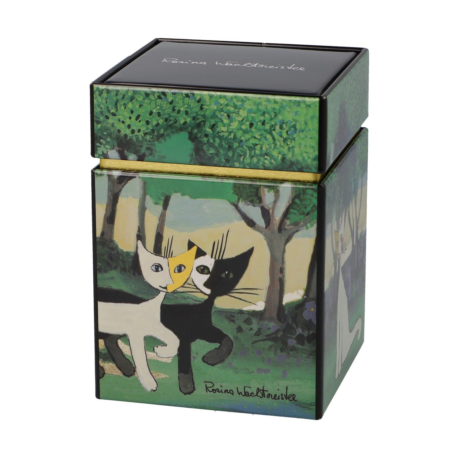 Goebel Tasse Rosina Wachtmeister, Porzellan, Spülmaschinengeeignet, Grün, Katzen, H: 13cm