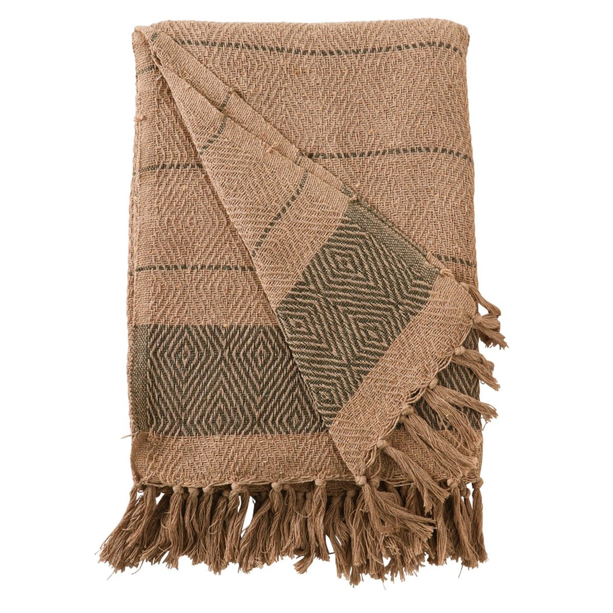 Wohndecke Decke Überwurf Streifen Design 100% Baumwolle 130x180 cm Skandinavisch, AU Maison, 100% recycelte Baumwolle