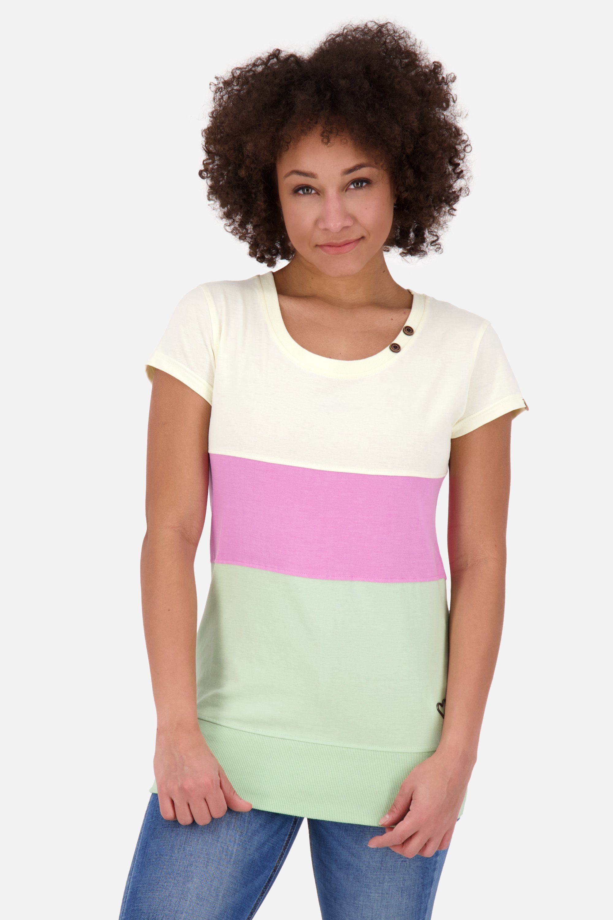 Alife & Kickin Rundhalsshirt pear Kurzarmshirt, Damen melange Shirt A Shirt CoriAK