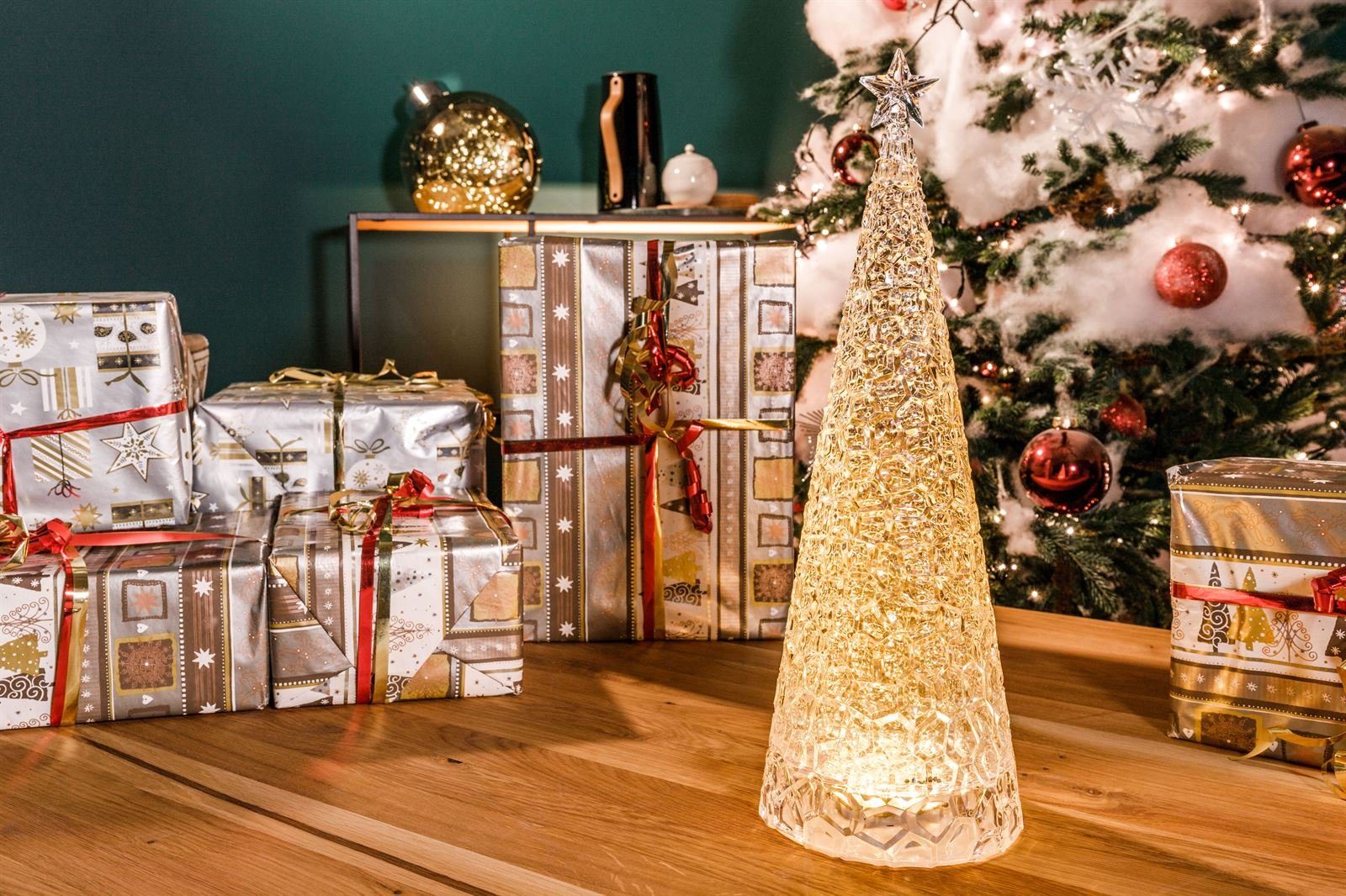 SOMPEX Tischleuchte »Sompex Weihnachtsbaum Tischleuchte Glamor Batterie«,  Batterie betrieben, LED, warmweiß