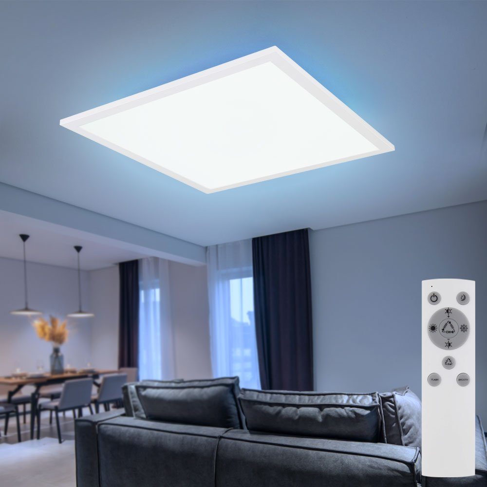 etc-shop LED Deckenleuchte, LED-Leuchtmittel fest verbaut, LED Panel Deckenleuchte Wohnzimmerlampe dimmbar Fernbedienung L 45cm | Deckenlampen