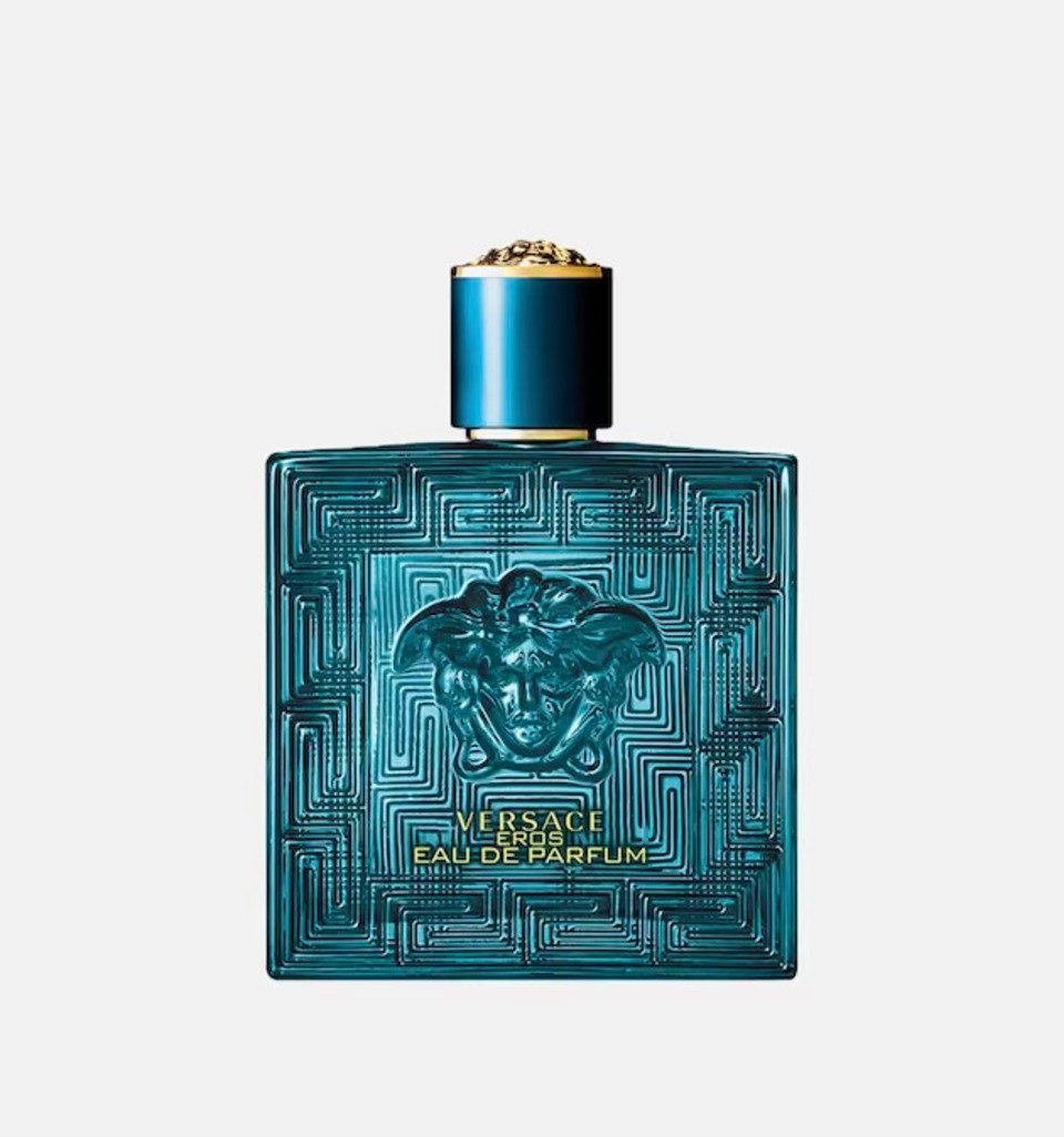Versace Eau de Parfum Eros Herrenduft 100ml, Türkiser Flakon, frisch-süß, kraftvolle maskuline Signatur