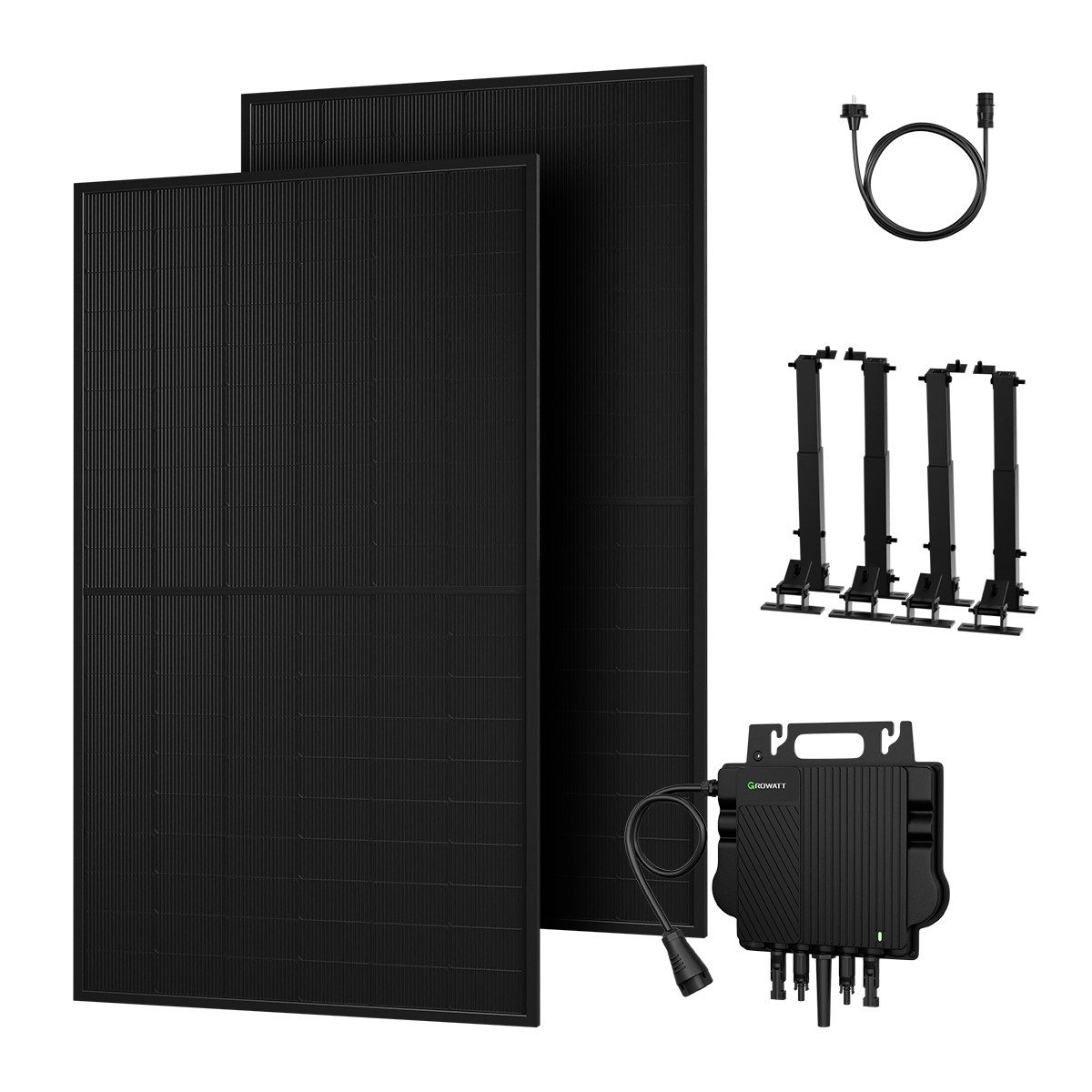 Growatt Balkonkraftwerk 1000W Komplettset Solaranlage, Module mit 800W Growatt Wechselrichter, (Growatt NEO-800M-X 800W Mikro-Wechselrichter mit 5m Anschlusskabel)