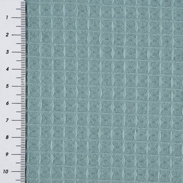 SCHÖNER LEBEN. Stoff Bekleidungsstoff Waffelpique Waffelstoff Baumwolle uni arctic blue 1,4, atmungsaktiv