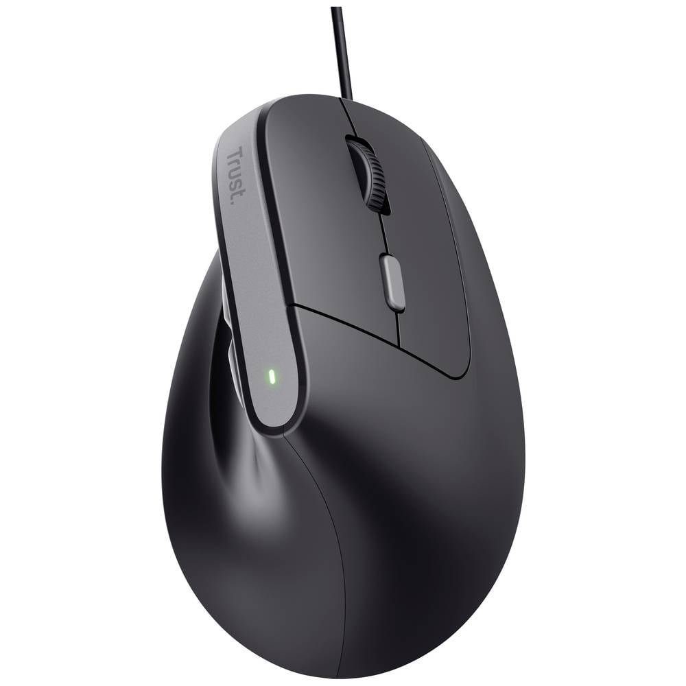 Trust USB-A Ergonomische Maus 25144 Mäuse (Ergonomisch, Geräuscharme Tasten, Integriertes Scrollrad)