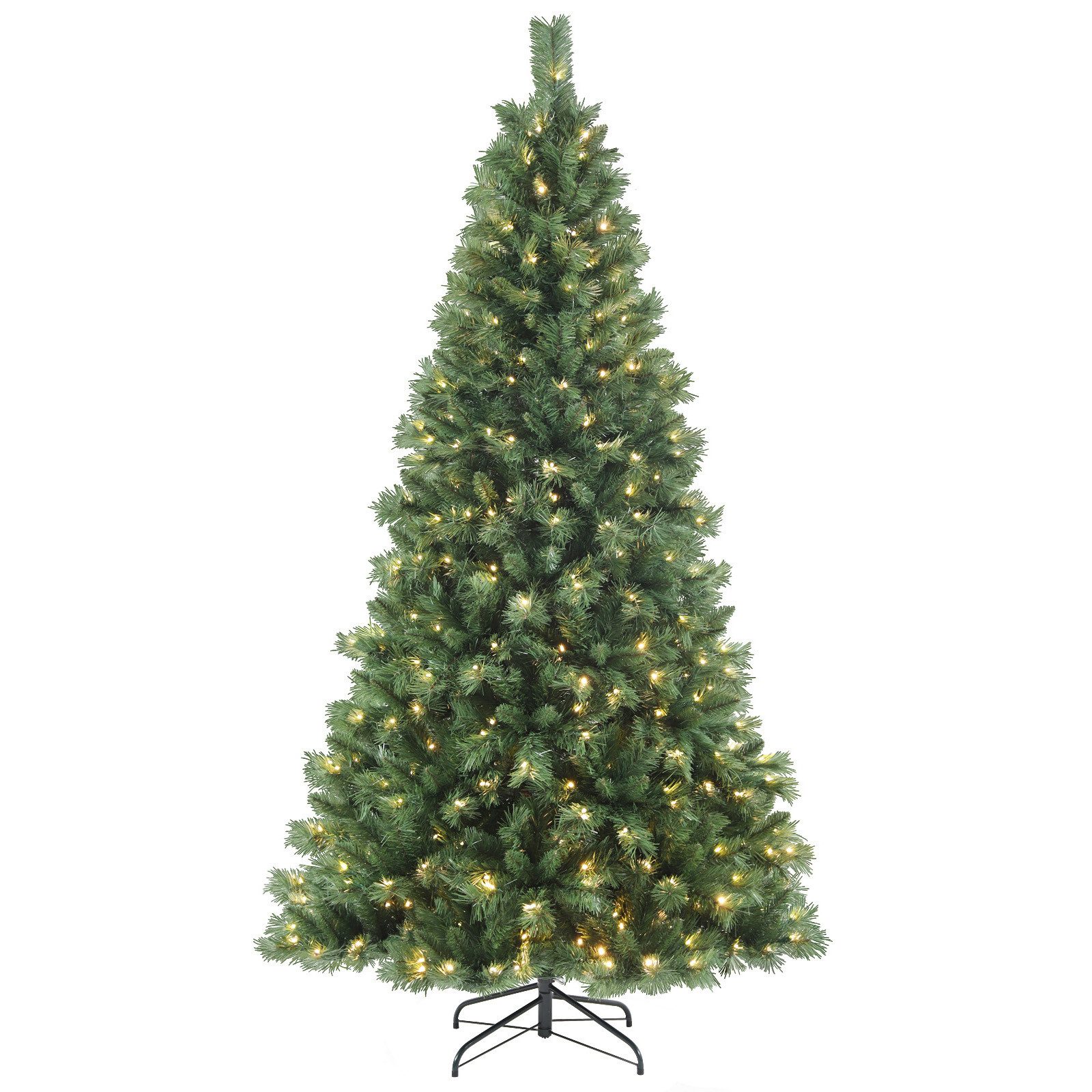 Salcar Künstlicher Weihnachtsbaum Künstlicher Weihnachtsbaum mit Beleuchtung Bunt und Warmweiß LED, 240cm mit 1168 Spitzen und 450 LEDs