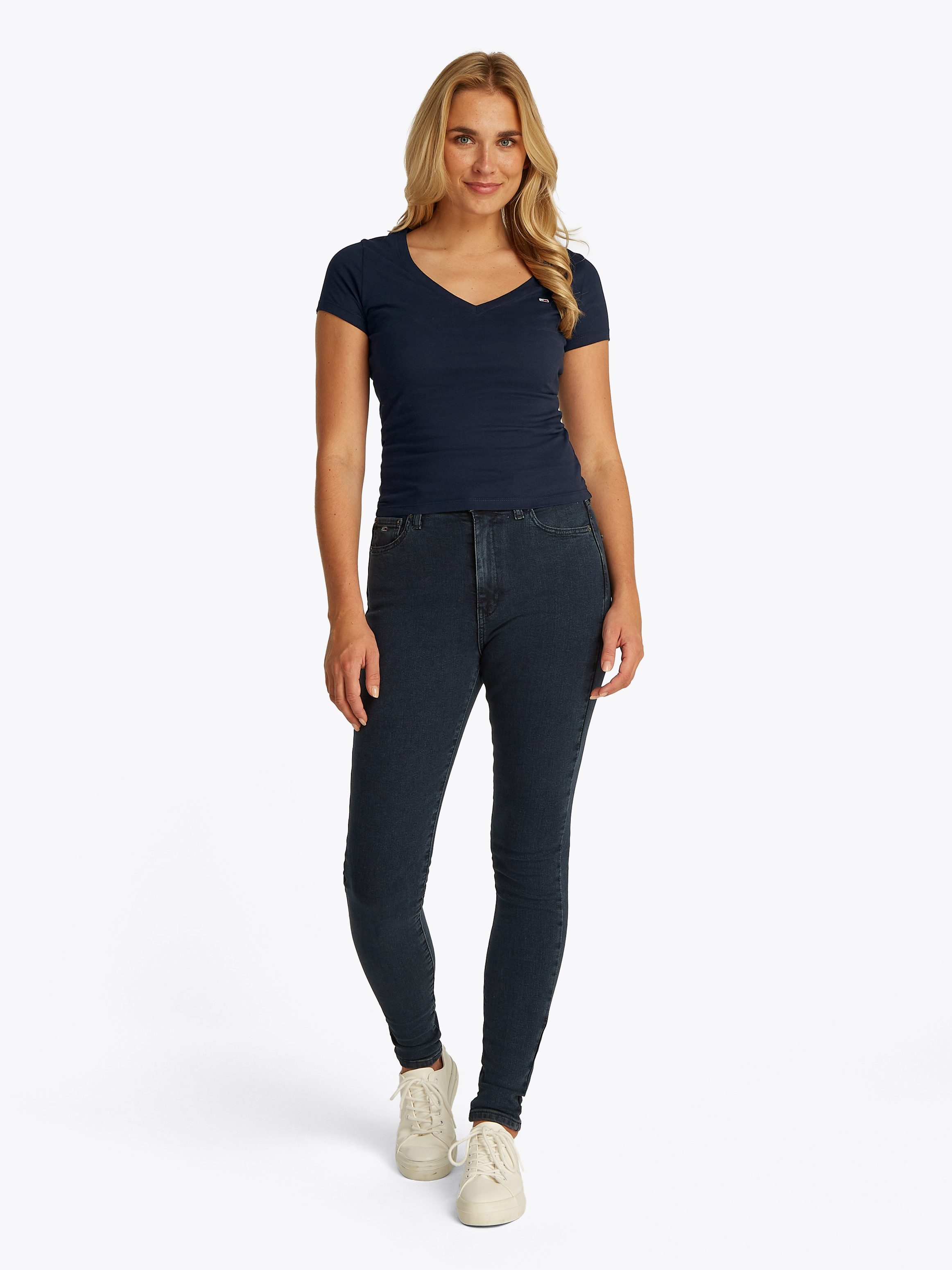 Tommy Jeans Kurzarmshirt TJW SLIM V-NECK TEE mit Logo-Stickerei – Bild 5 von 5